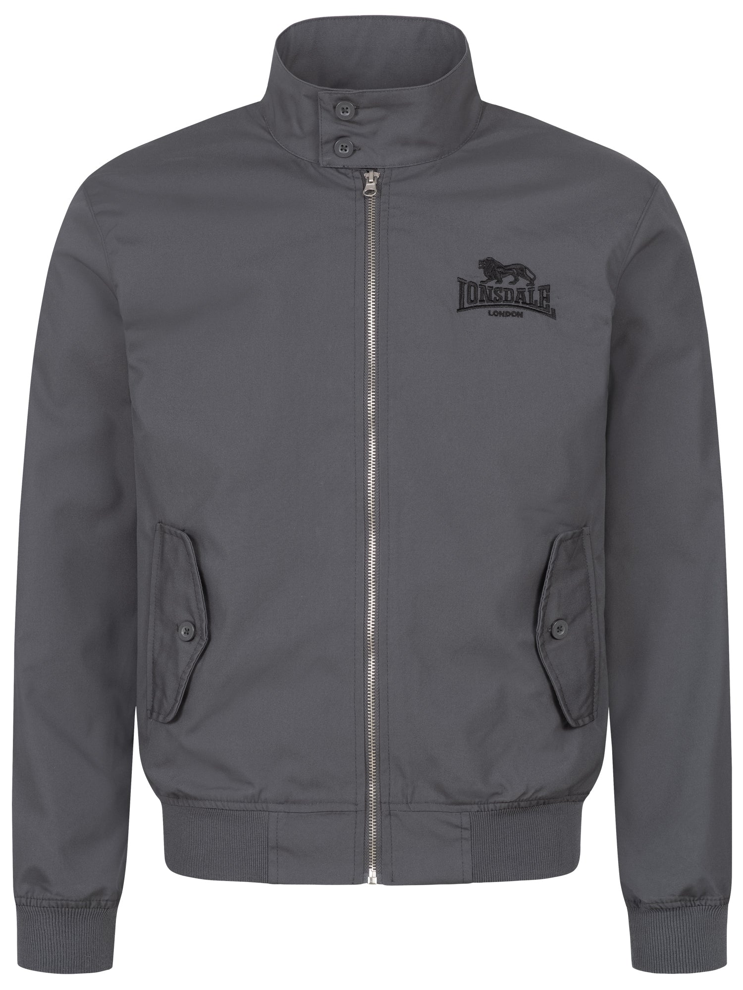 Lonsdale Acton Jacke mit Reißverschluss, kleinem Brustlogo, großem Rückenlogo und kariertem, farblich abgesetztem Innenfutter