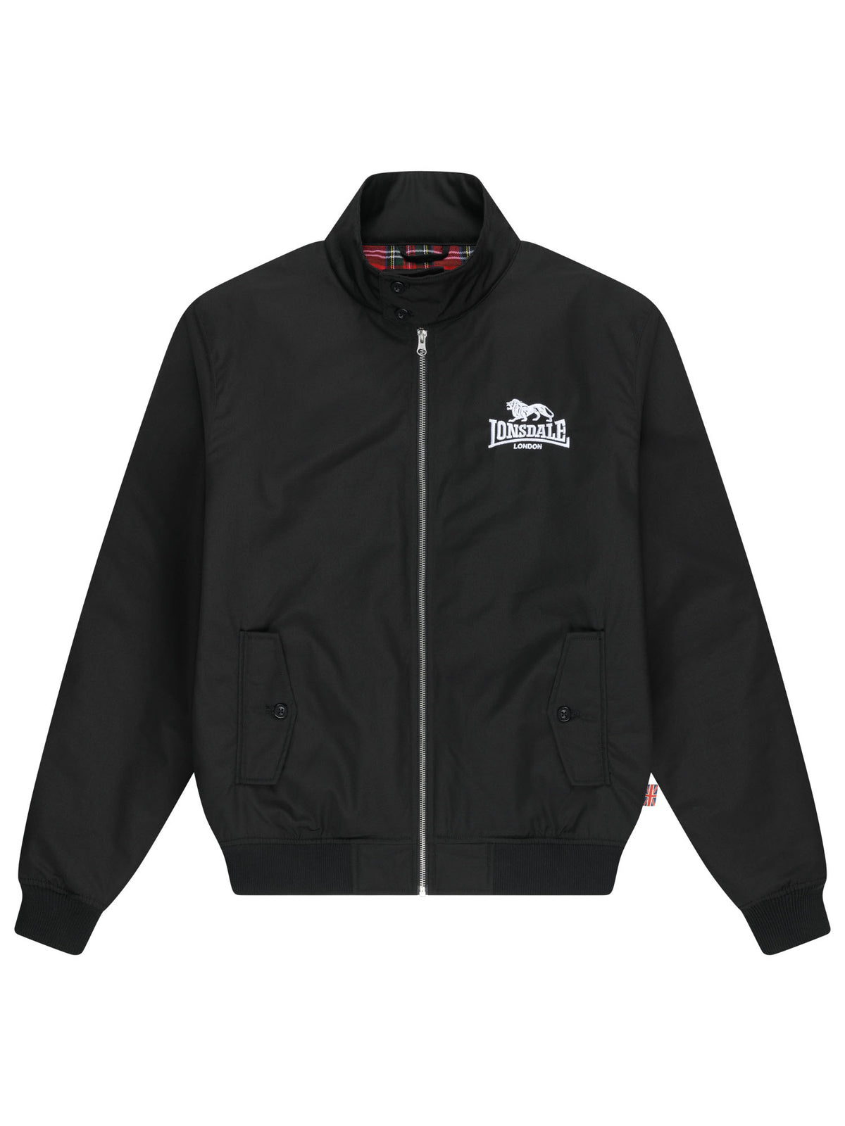 Schwarze Lonsdale Herren Jacke mit Logo-Stickerei und schmaler Passform