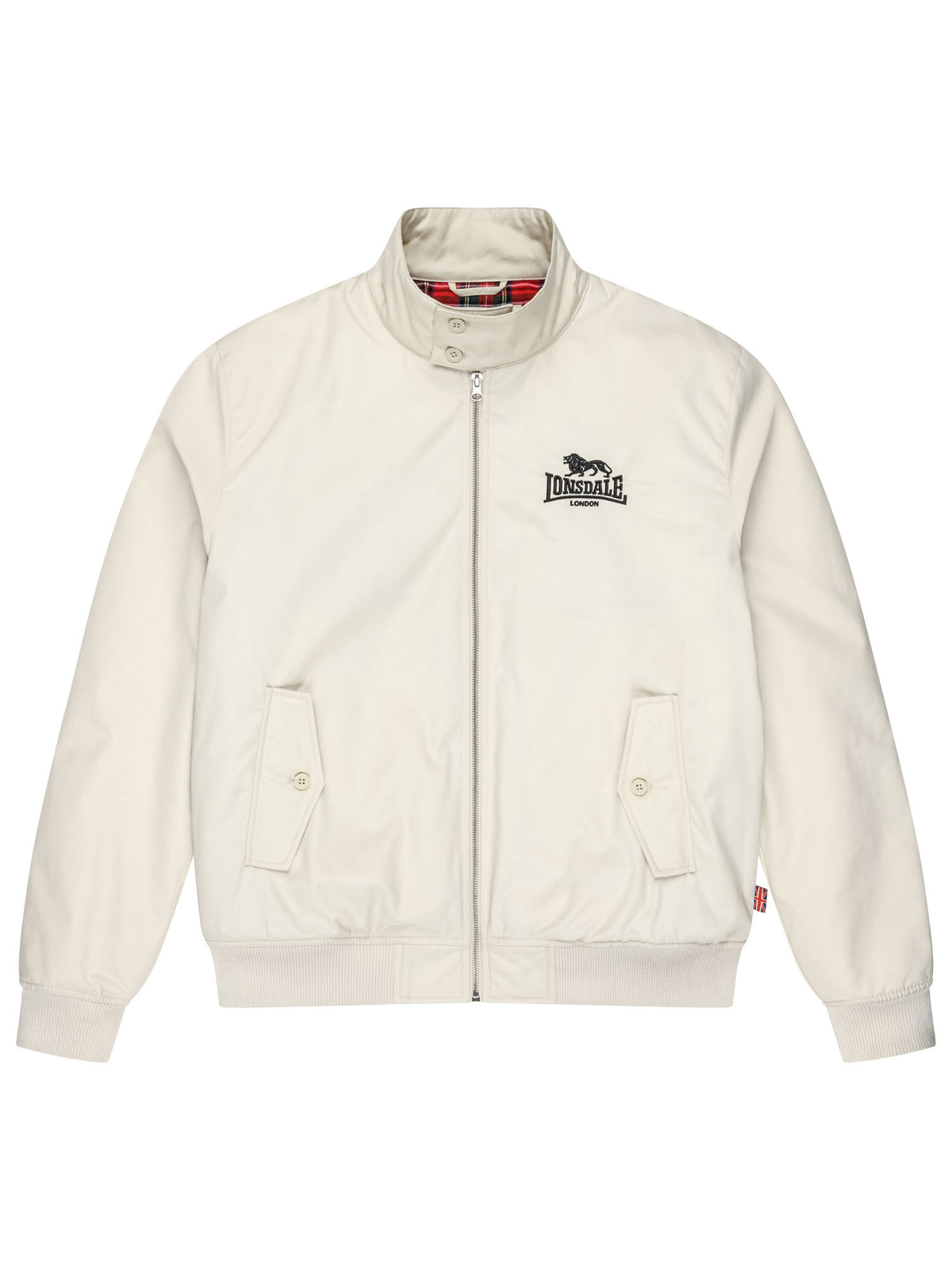 Beige Lonsdale Herren Jacke mit Logo-Stickerei und schmaler Passform