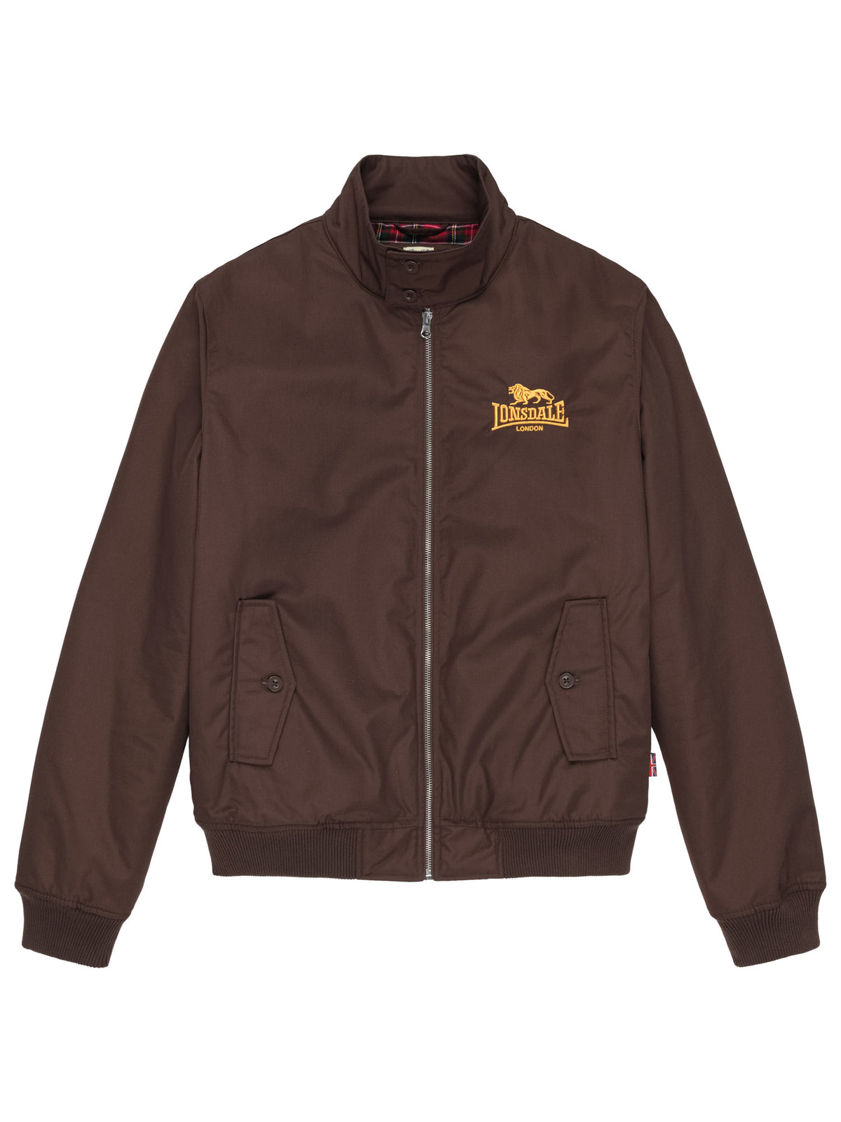 Braune Lonsdale Herren Jacke mit Logo-Stickerei und schmaler Passform