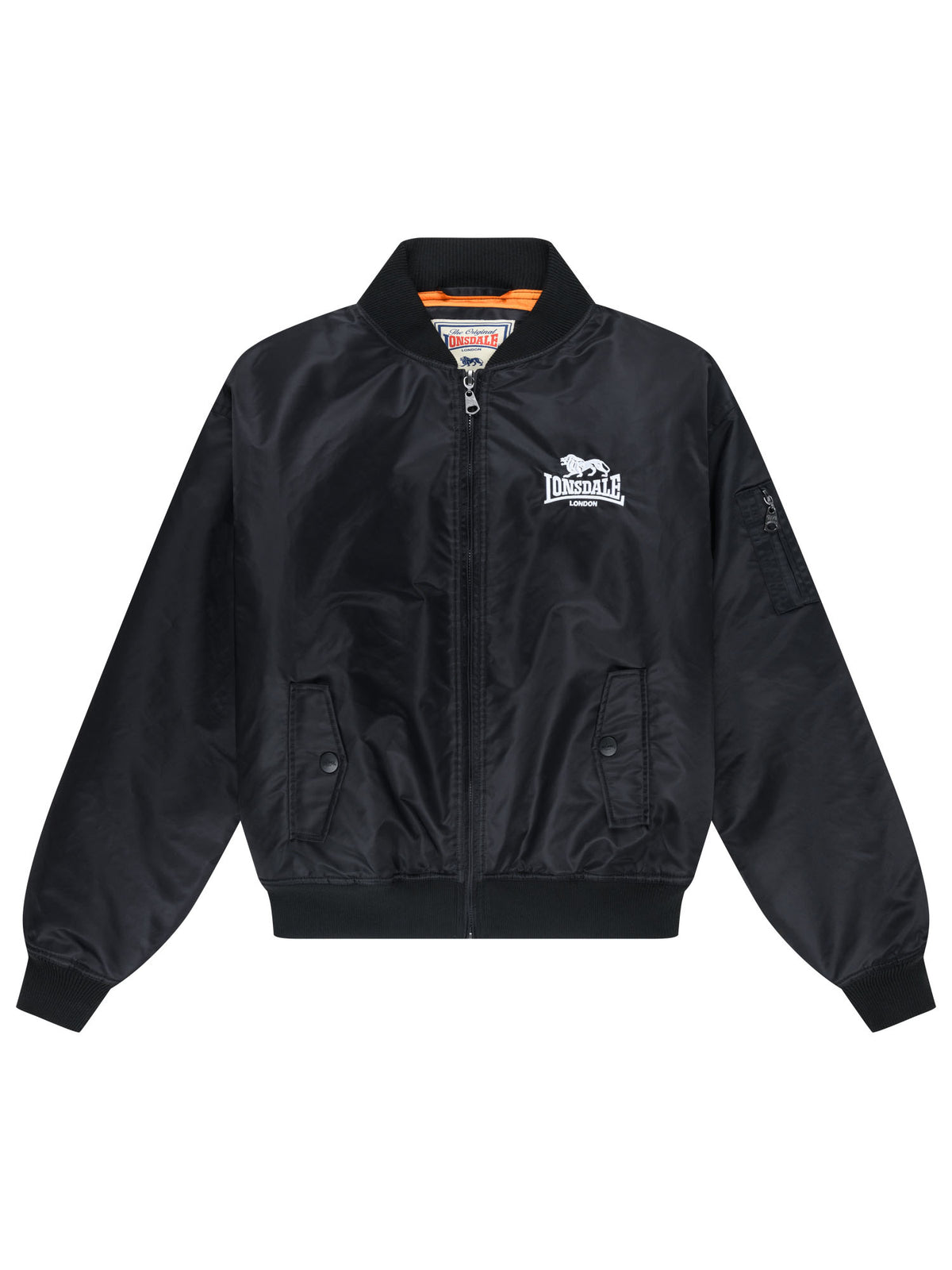 Schwarze Lonsdale Bomberjacke Herren – Oversized Fliegerjacke im Boxy Fit.