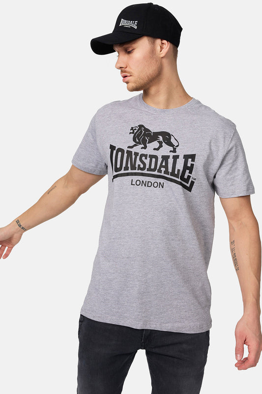 Lonsdale 119083 Regular Logo T-Shirt Marl Grey