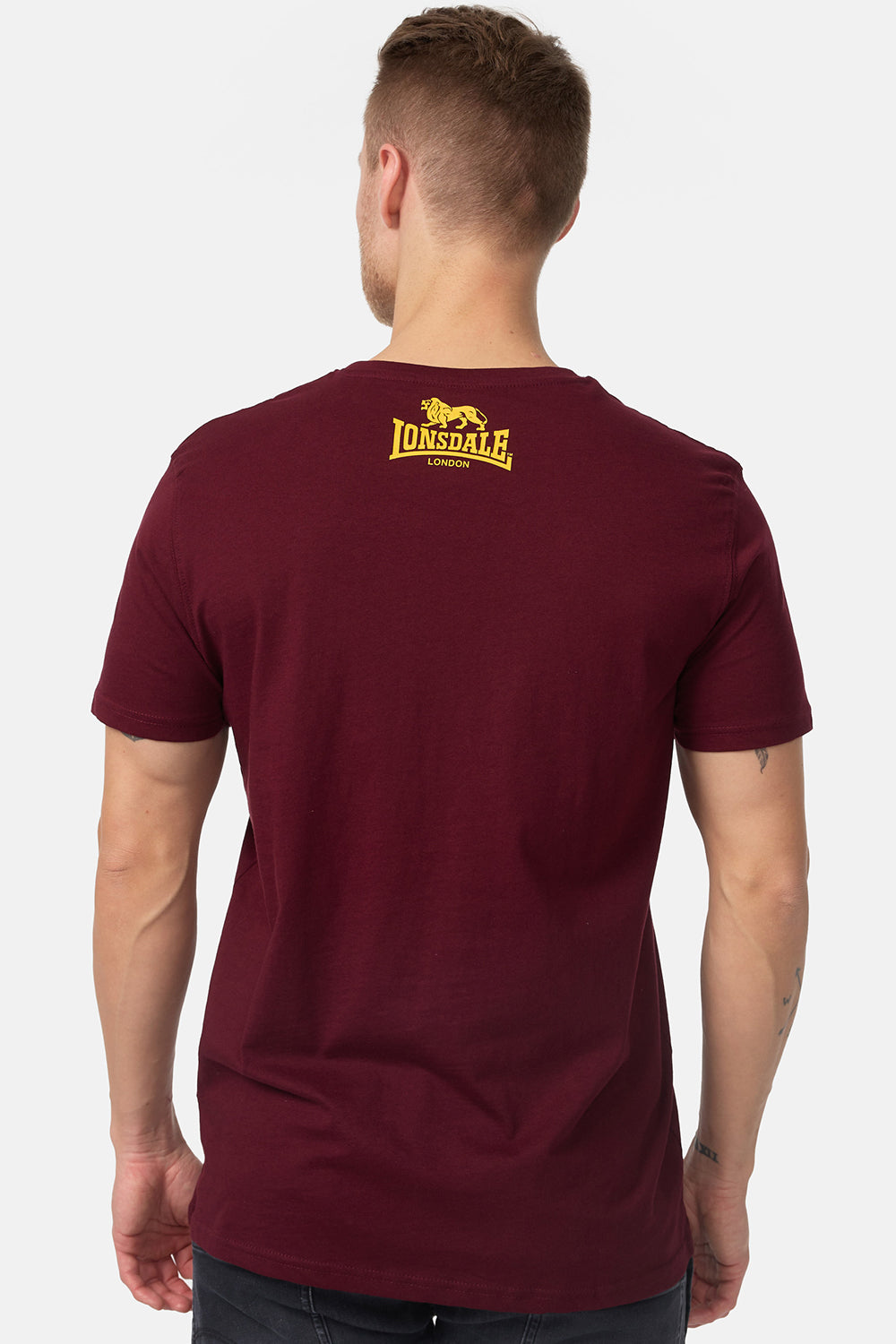 Lonsdale 119083 Regular Logo T-Shirt Vintage Oxblood