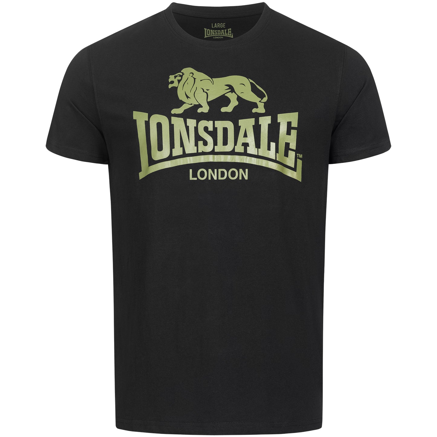 Lonsdale London T-Shirt Regular Logo mit Front-Logo-Aufdruck und kleinem Löwen-Backprint, sportlich-freizeitlicher Stil