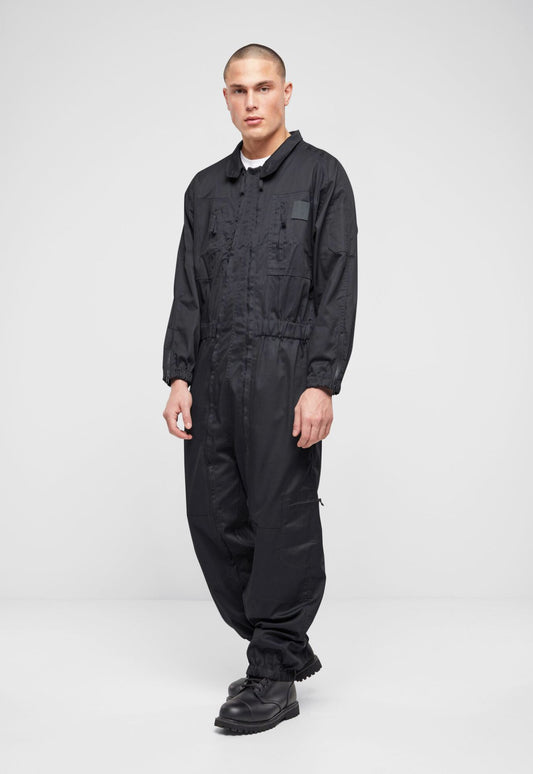 Schwarzer Allround-Kombi mit 2-Wege-Reissverschluss, vielen Taschen, elastischer Taille, robust & pflegeleicht