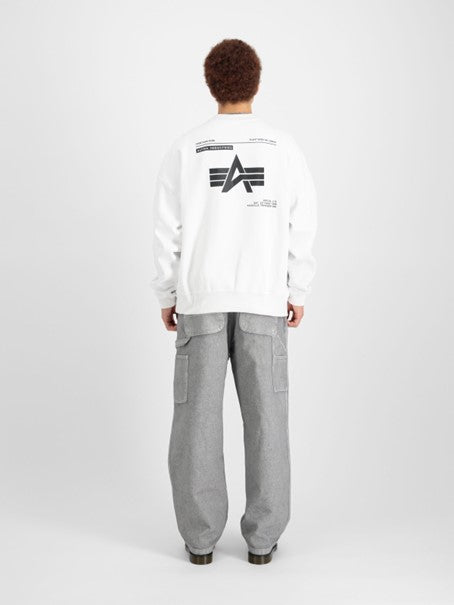 Alpha Industries Logo Back Print Sweater - white