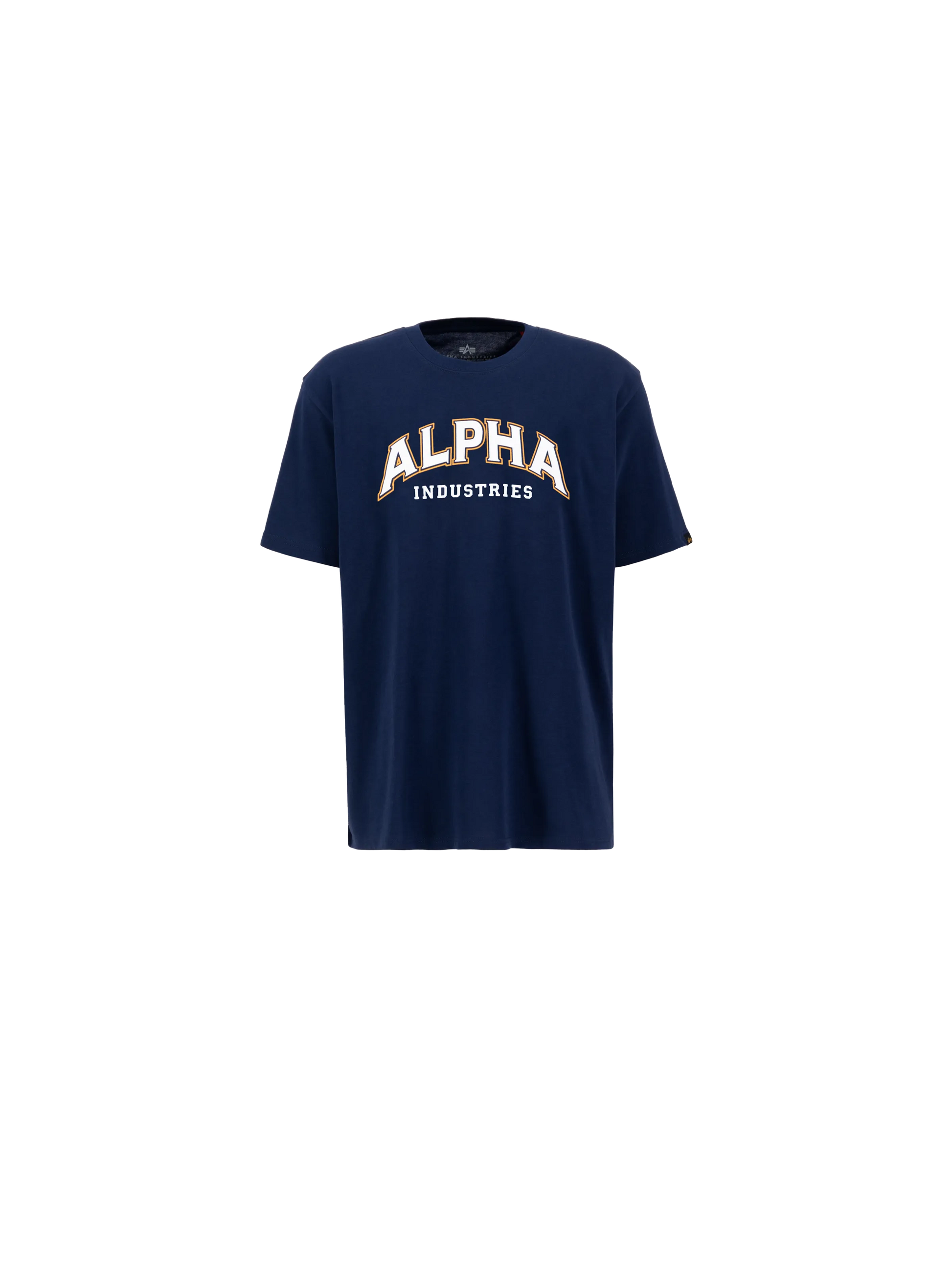 Alpha Industries College T-Shirt – Loose Fit Frontansicht mit Logo-Print navy blau