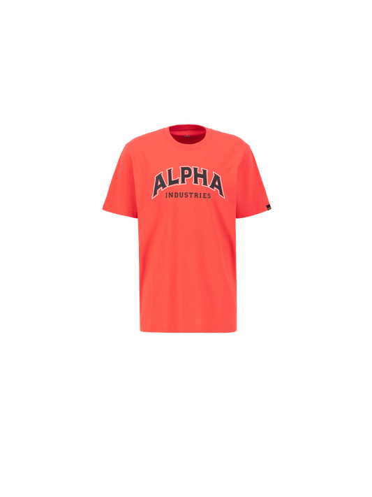 Alpha Industries College T-Shirt – Loose Fit Frontansicht mit Logo-Print radiant red