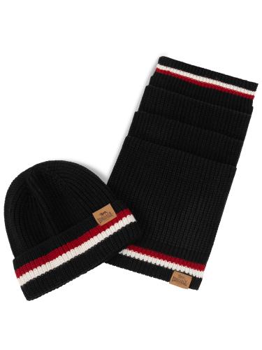Lonsdale 116005 Butleigh Schal & Mütze Set Schwarz