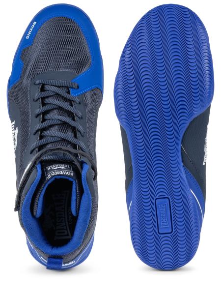 Lonsdale Boxschuhe Navy/Blau aus leichtem PU/Mesh mit stabilem Halt und normalem Schaft.