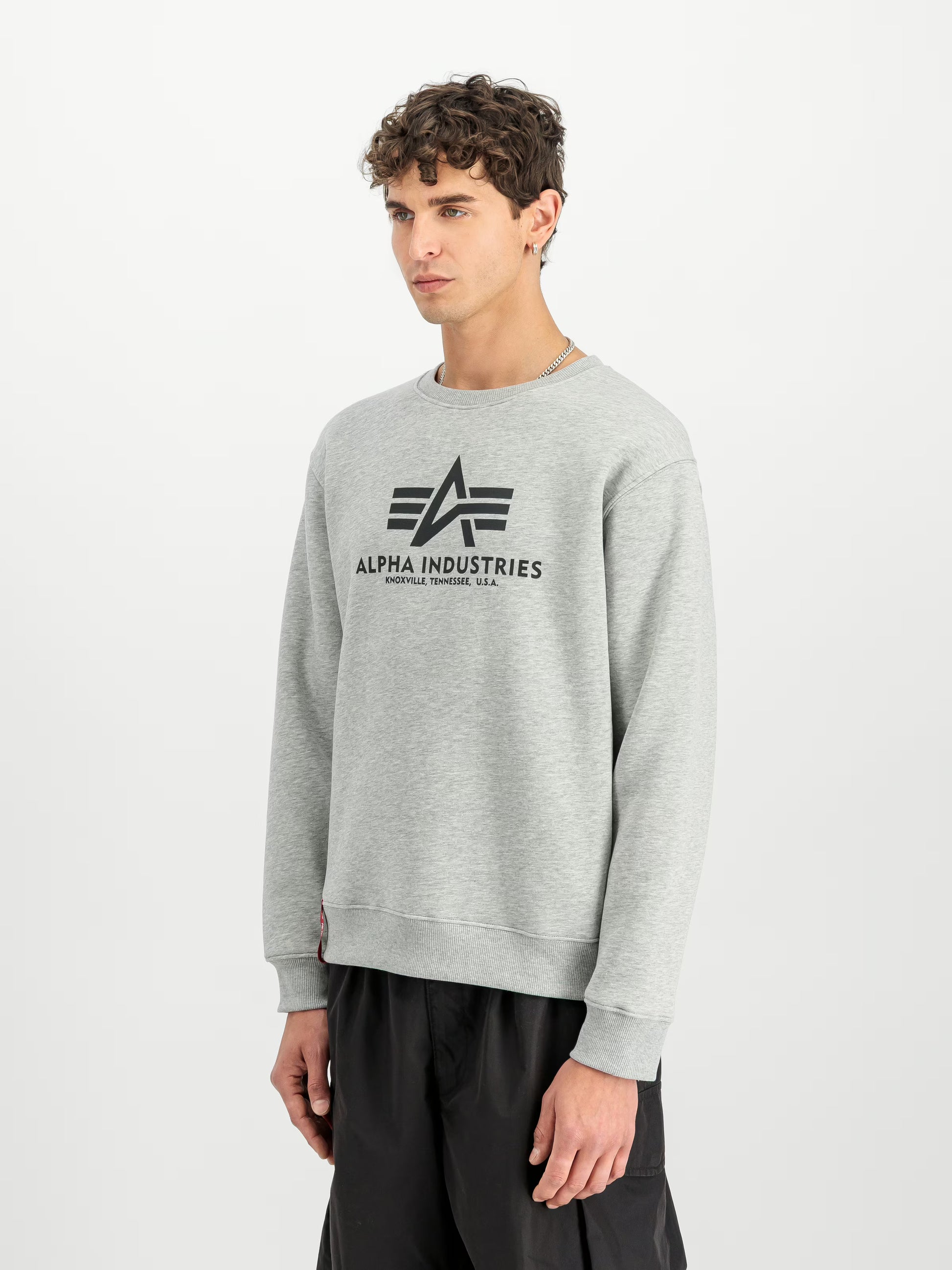 Alpha Industries Basic Sweater – Rib Bündchen an Ärmeln und Saum
