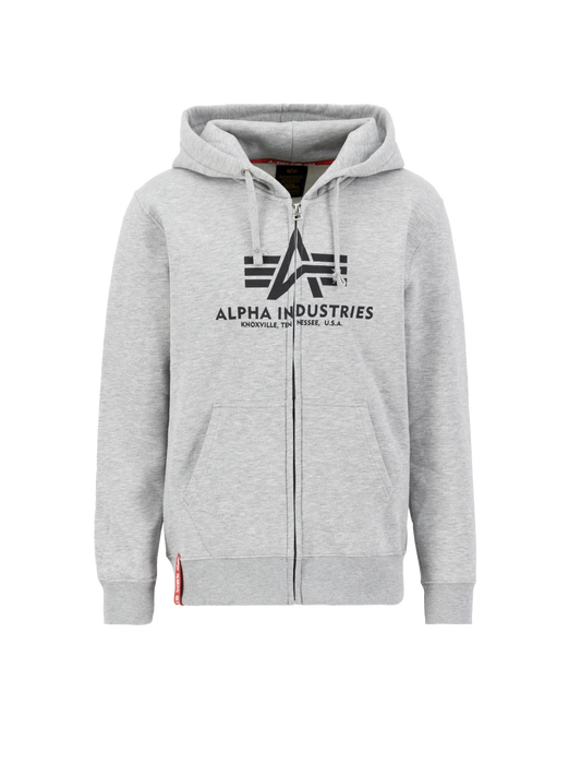 Alpha Industries Basic Zip Hoodie Herren – Vorderansicht mit Reißverschluss