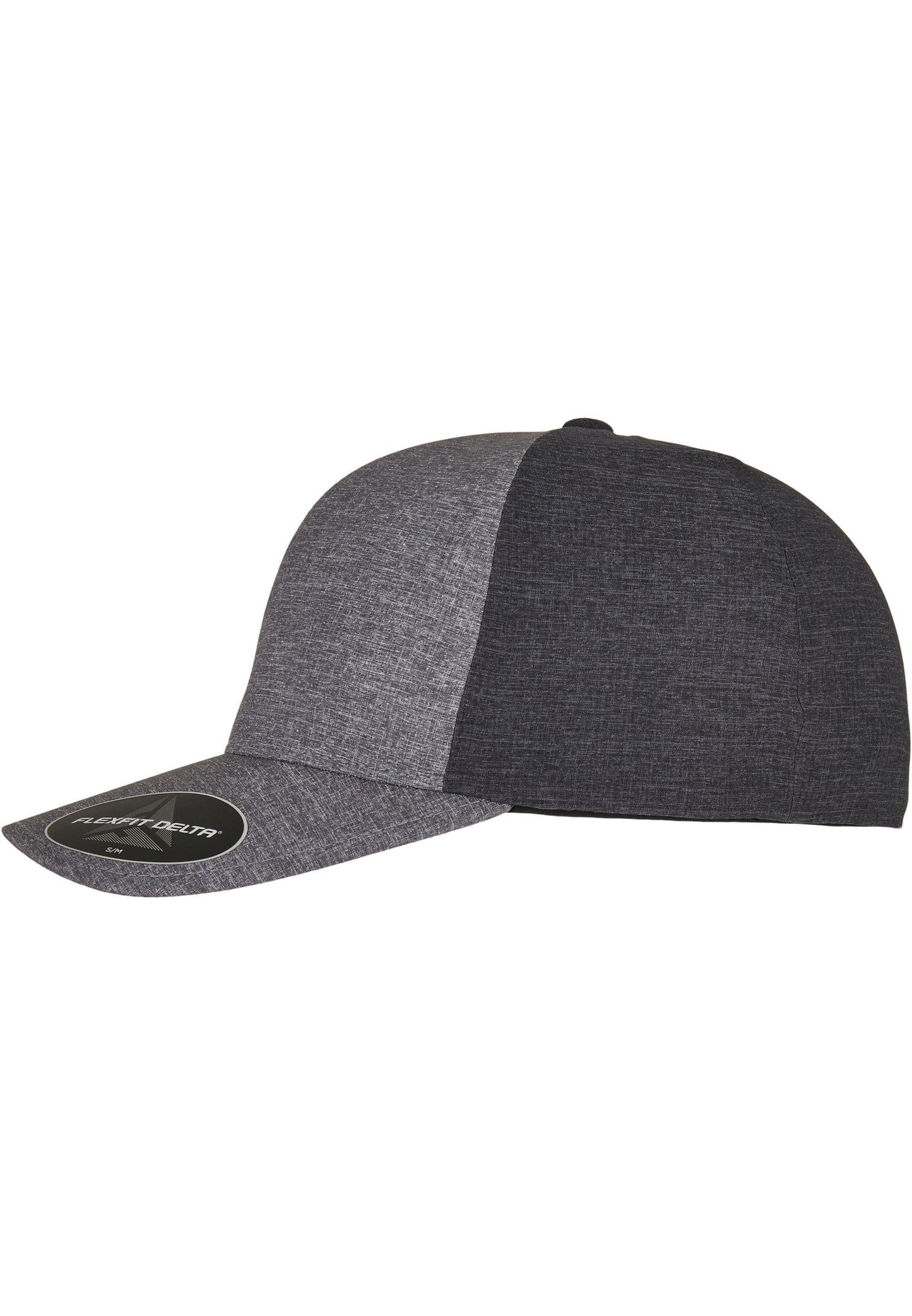 Flexfit Delta Carbon Cap in 2-Tone Melange Blue und Charcoal in der Seitenansicht