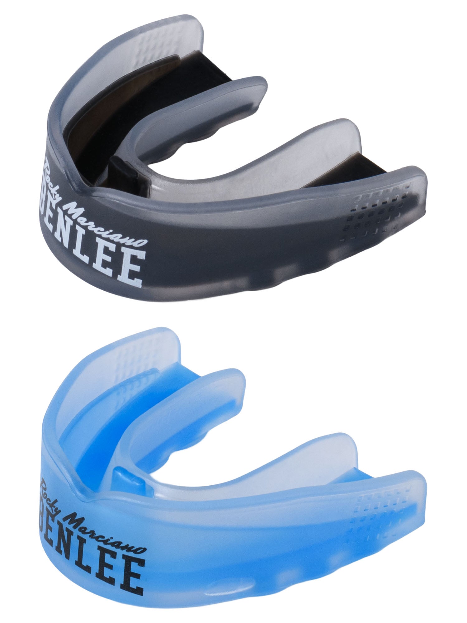 BENLEE Doppelpack Mundschutz Regulus in Schwarz und Blau-Transparent.