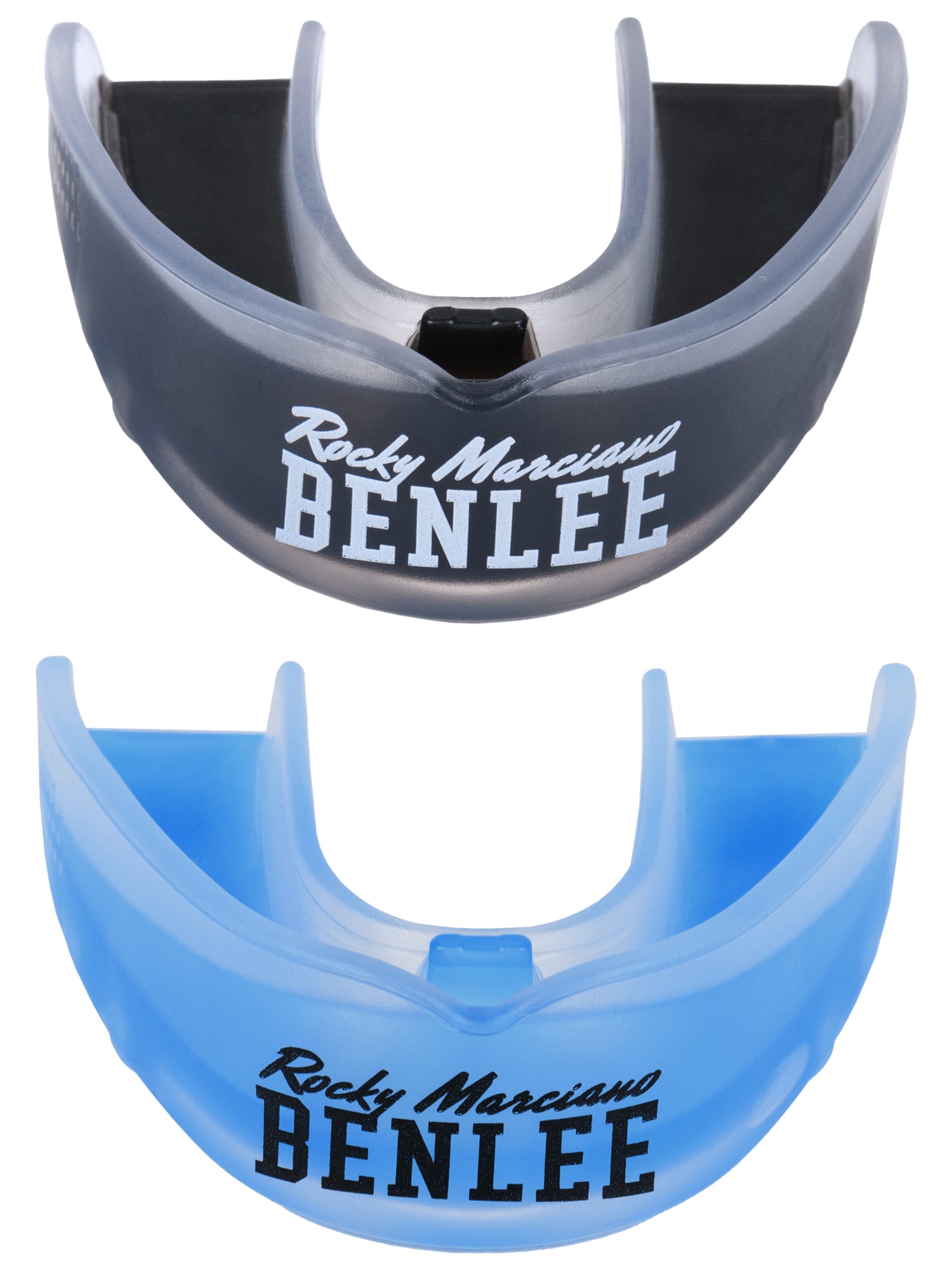 BENLEE Doppelpack Mundschutz Regulus in Schwarz und Blau-Transparent.