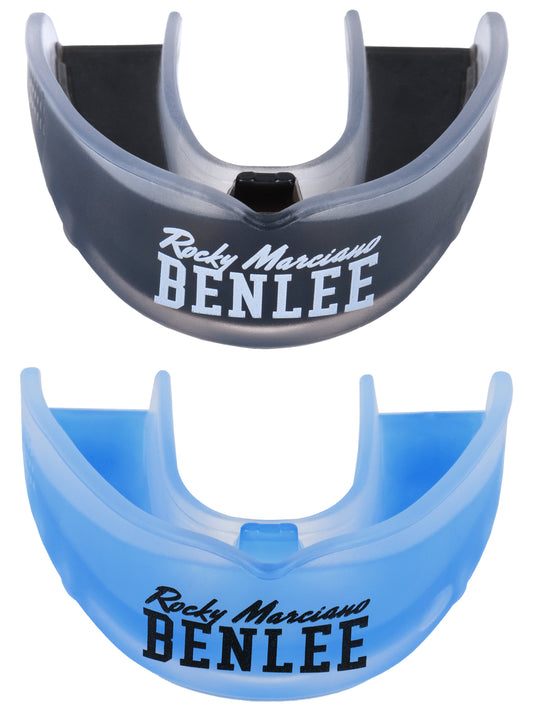 BENLEE Doppelpack Mundschutz Regulus in Schwarz und Blau-Transparent.