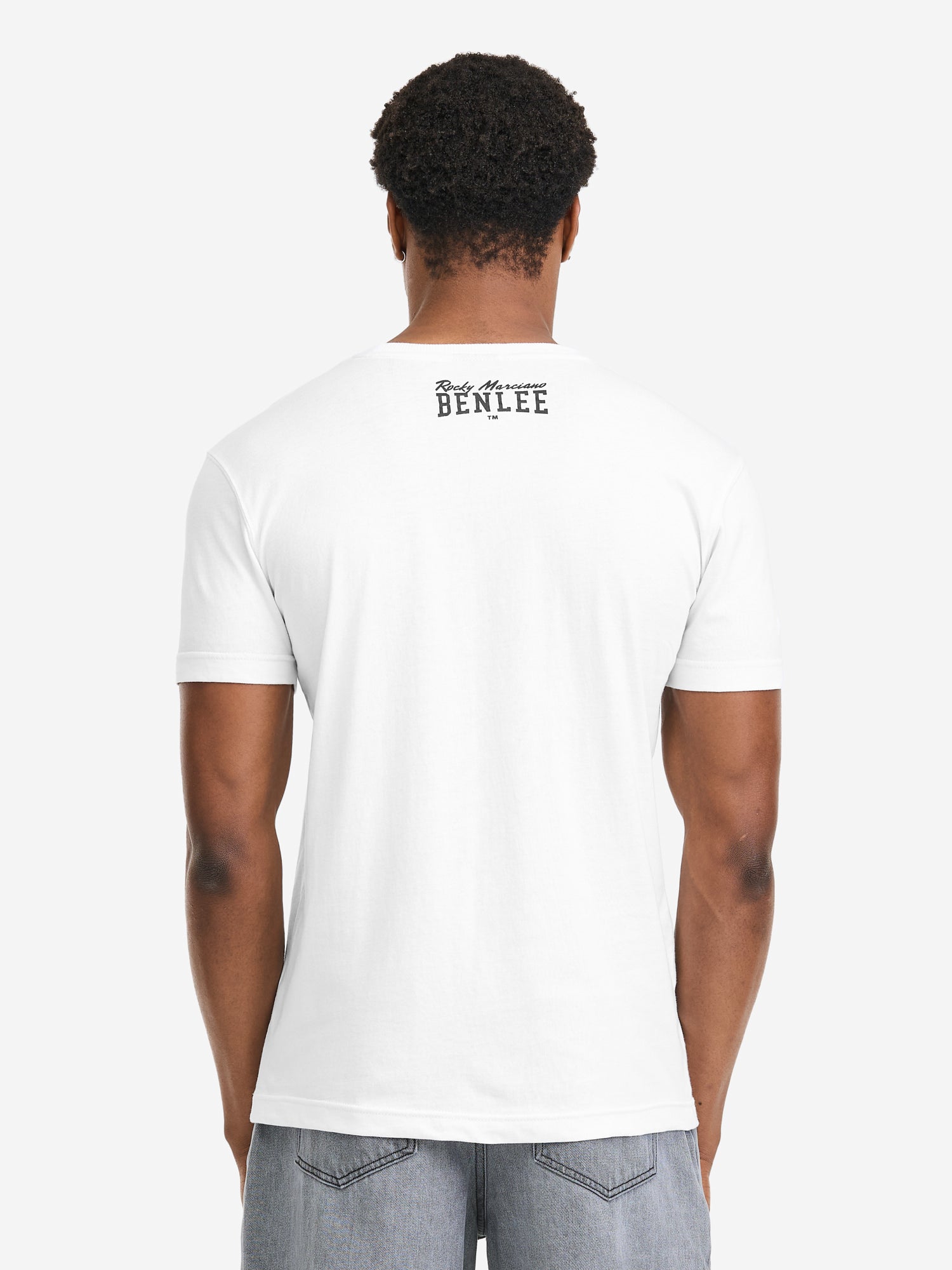 Weisses BENLEE Herren T-Shirt mit Logo, normale Passform