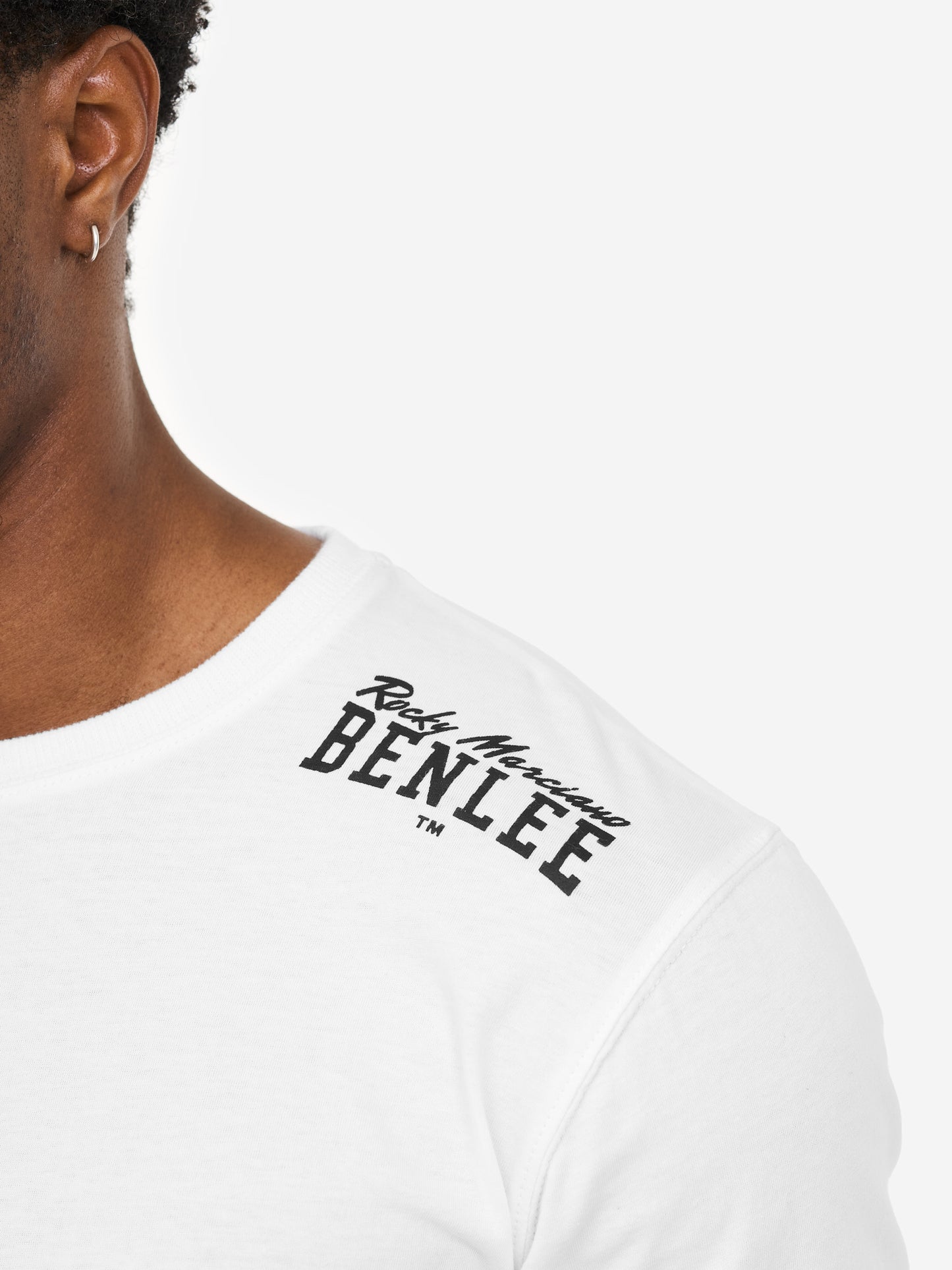 Weisses BENLEE Herren T-Shirt mit Logo, normale Passform