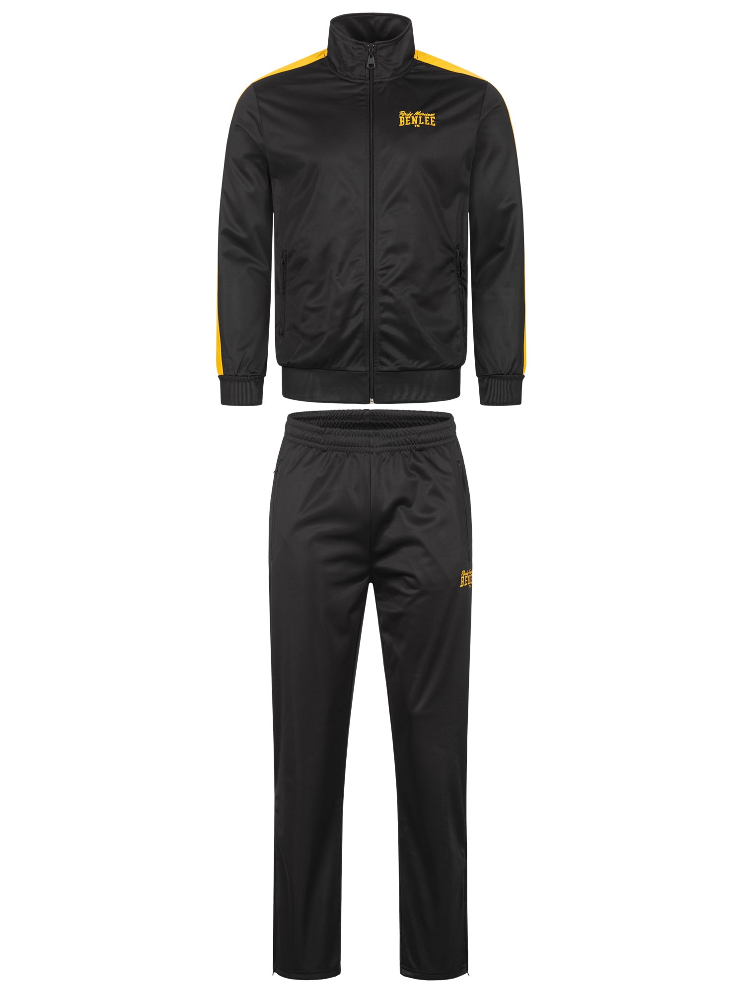 BENLEE Jogginganzug mit farblich abgesetzten Details, Logo-Stickereien und Reissverschlusstaschen an Jacke und Hose.