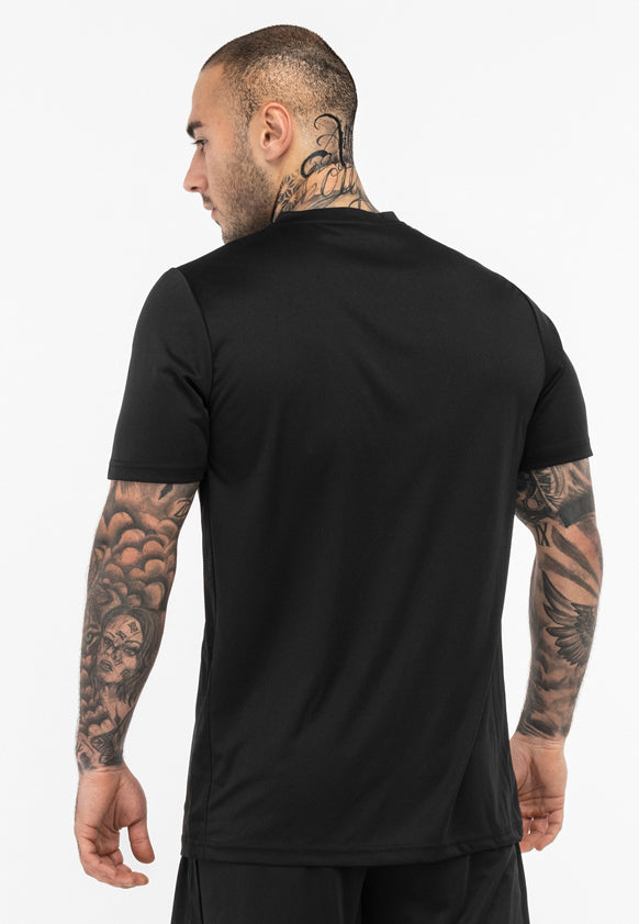 Schwarzes BENLEE Herren-Funktionsshirt in schmaler Passform, mit seitlichen Mesh-Einsätzen und gesticktem Brustlogo