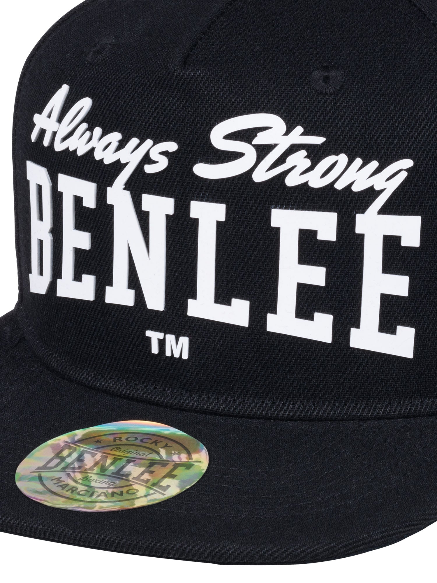 3D-Druck auf schwarzer BENLEE Baumwoll-Mix Kappe.