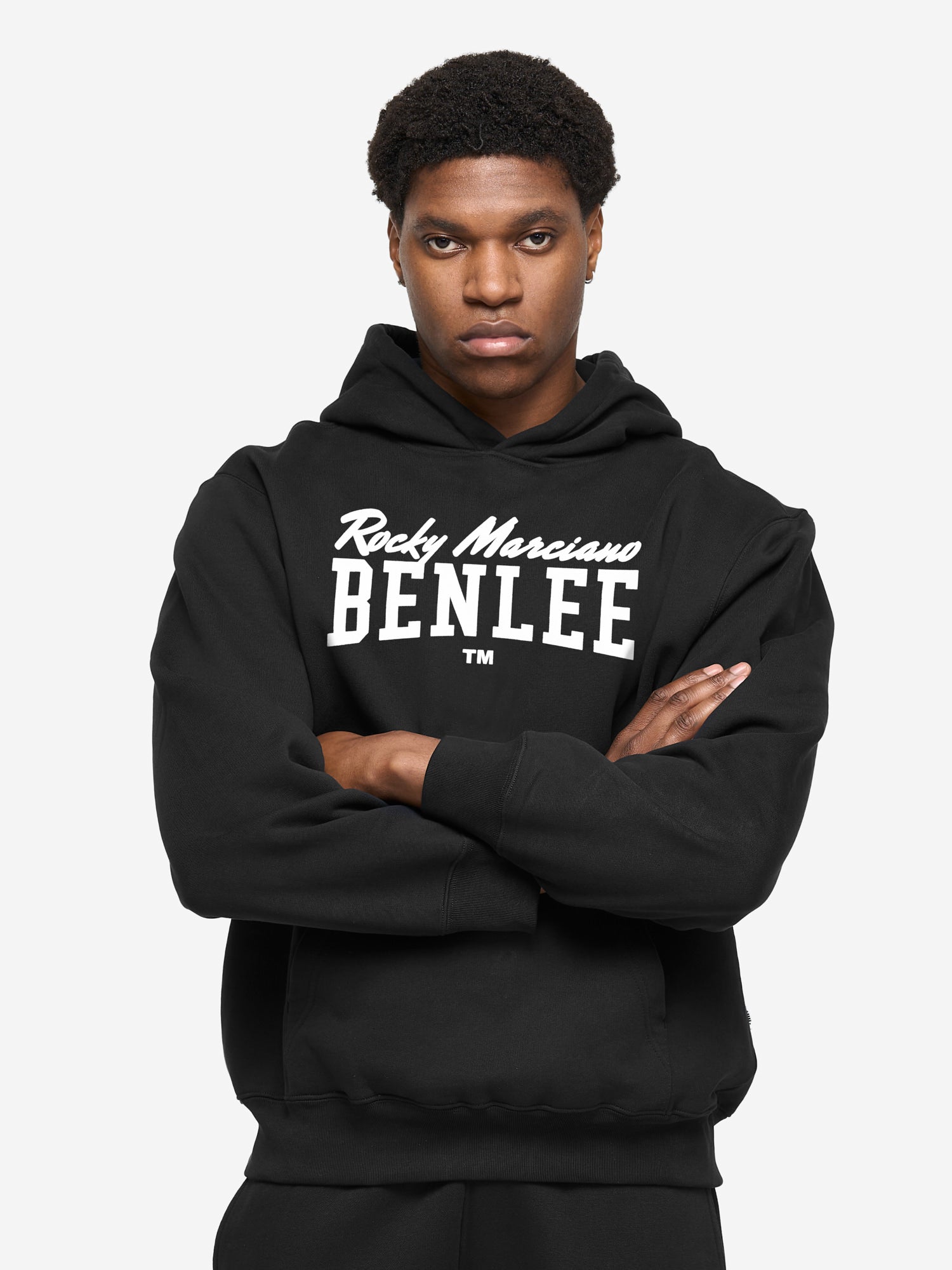  Schwarzer BENLEE Herren Kapuzenpullover mit Print, reguläre Passform
