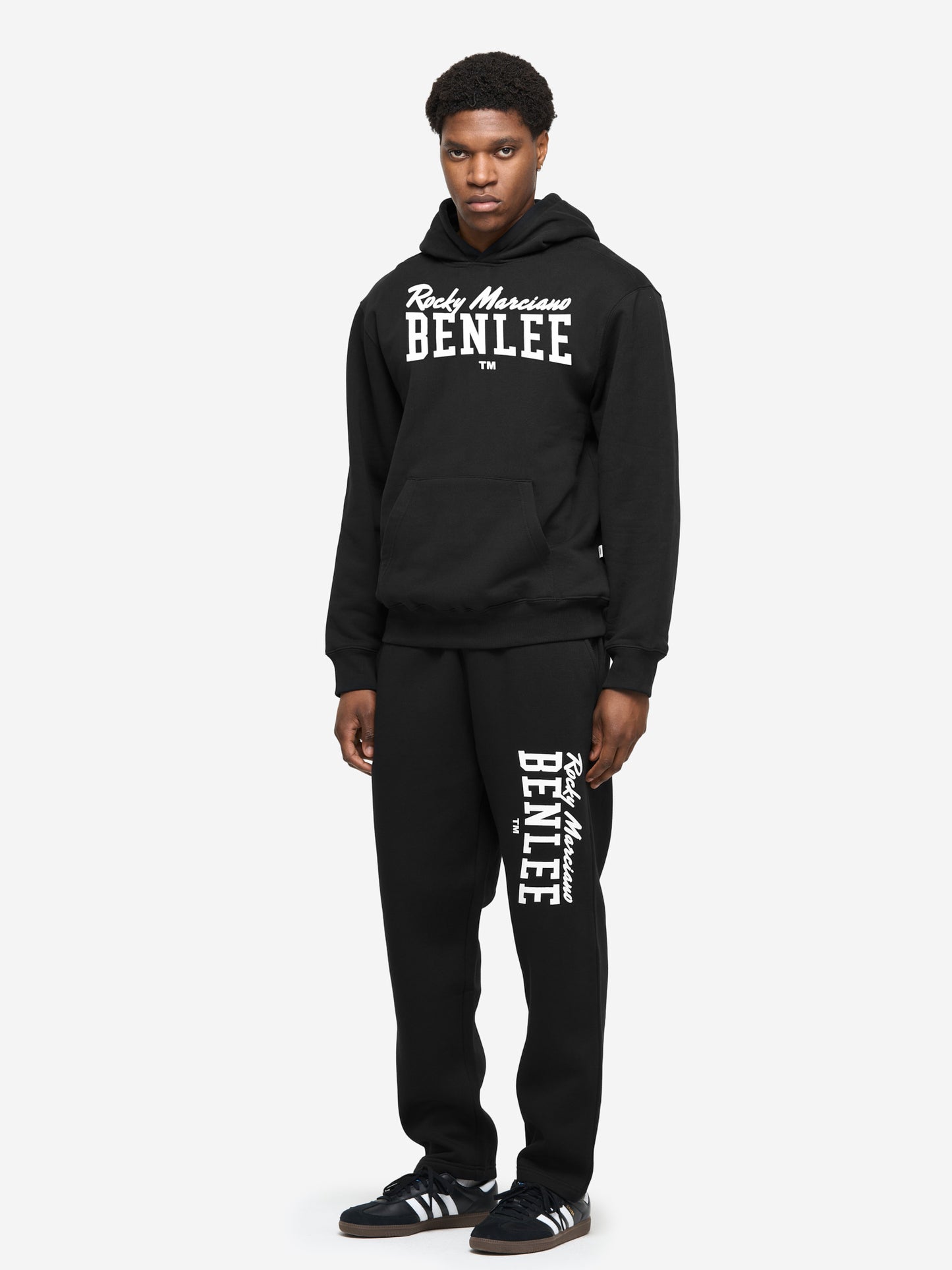 Schwarzer BENLEE Herren Kapuzenpullover mit Print, reguläre Passform