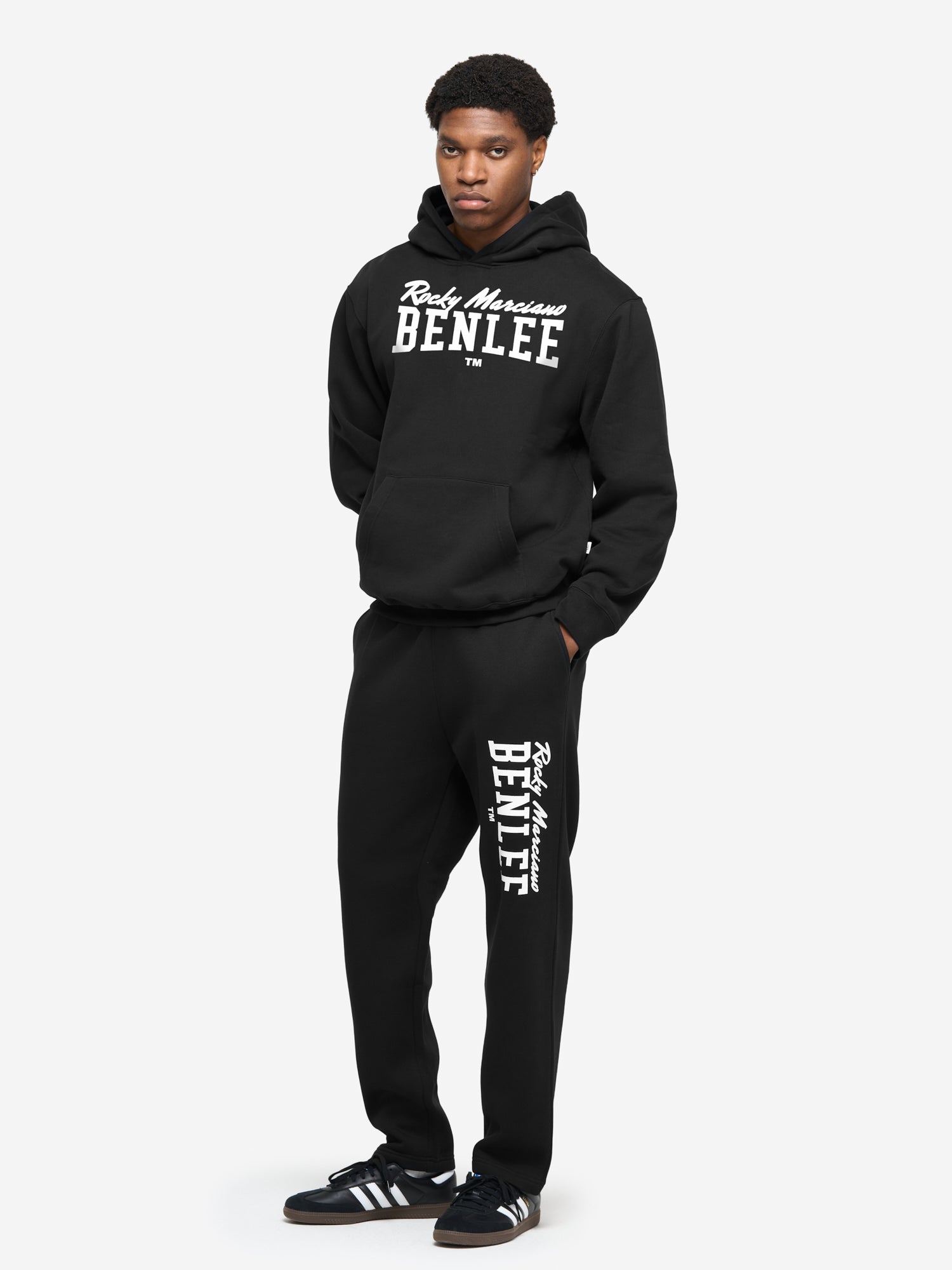 Schwarzer BENLEE Herren Kapuzenpullover mit Print, reguläre Passform