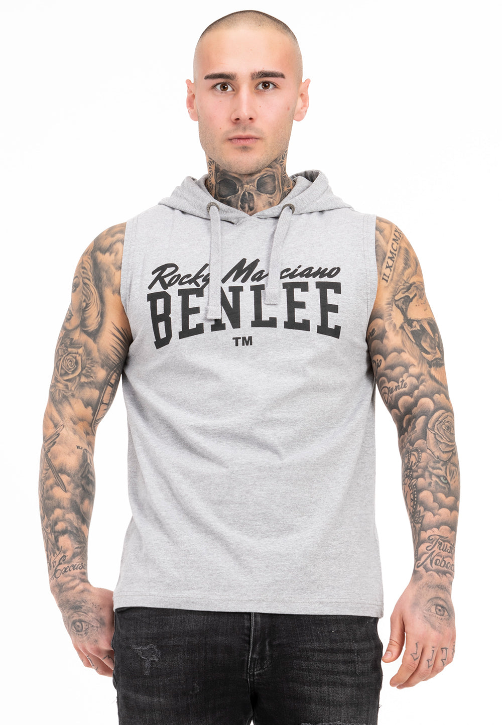 BENLEE  190775 Darry Aermelloses Kapuzenshirt - Marl Grey