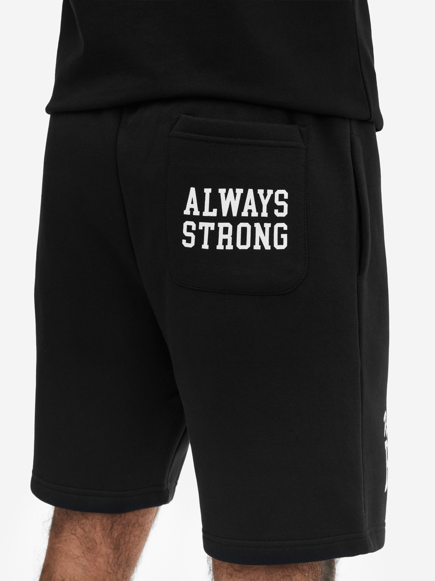 Benlee Shorts Rückseite mit Always Strong Slogan-Druck auf dem Gesäss, Schwarz
