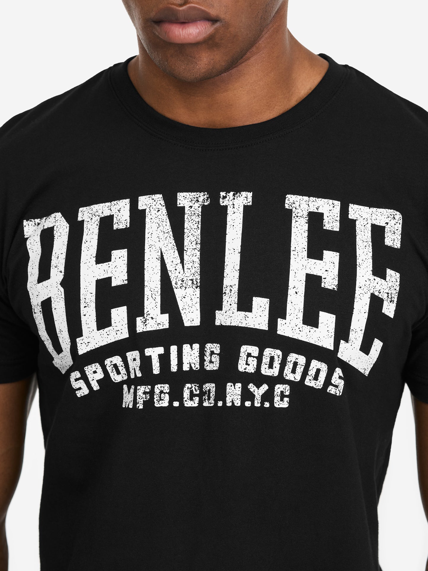 Benlee Herren T-Shirt schwarz mit Vintage-Logo-Print, normale Passform