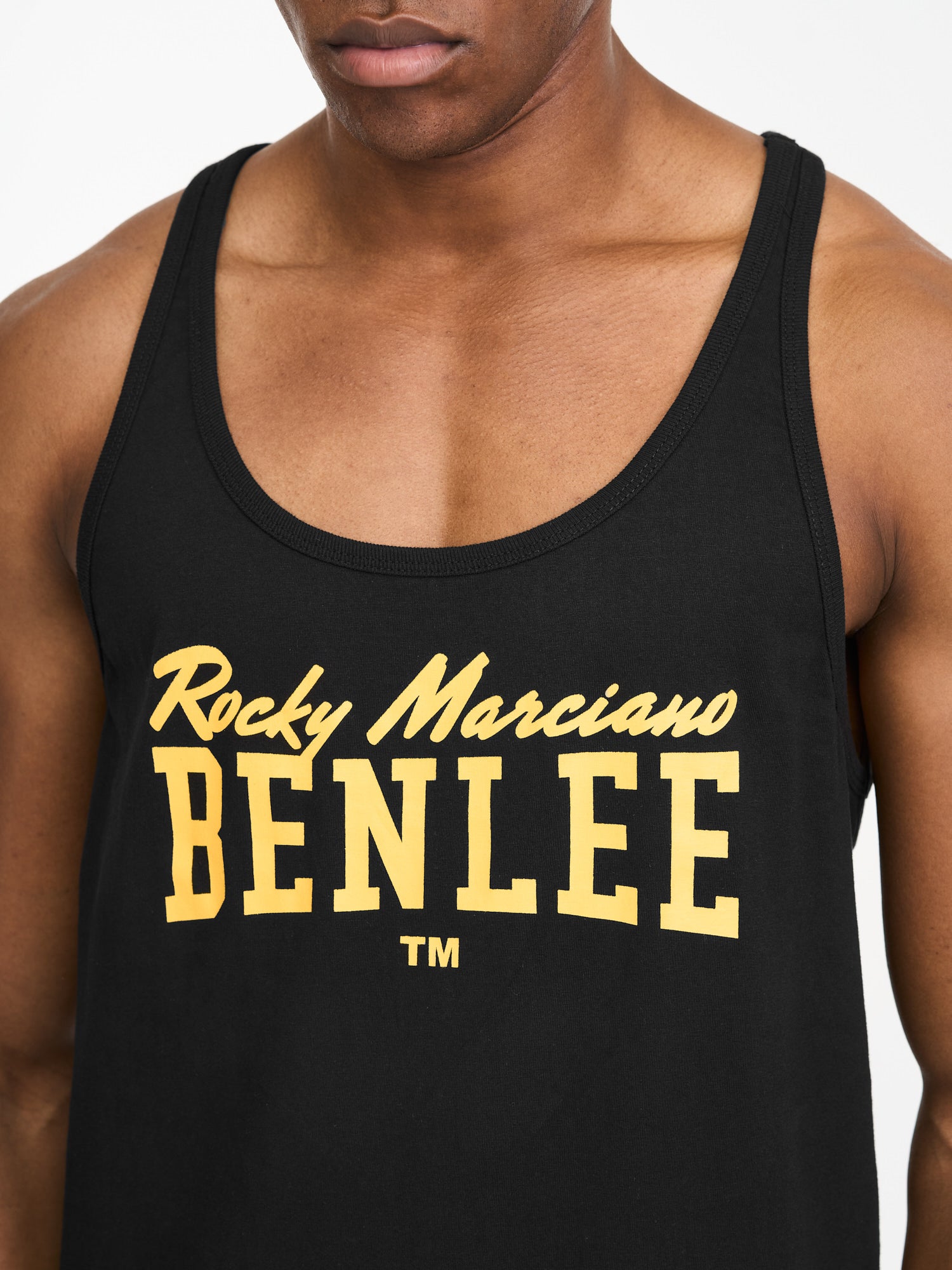 BENLEE Herren Singlet schwarz mit Logo-Druck