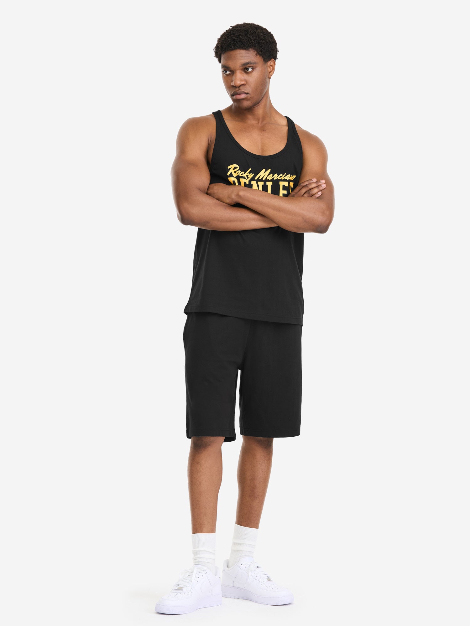 BENLEE Herren Singlet schwarz mit Logo-Druck