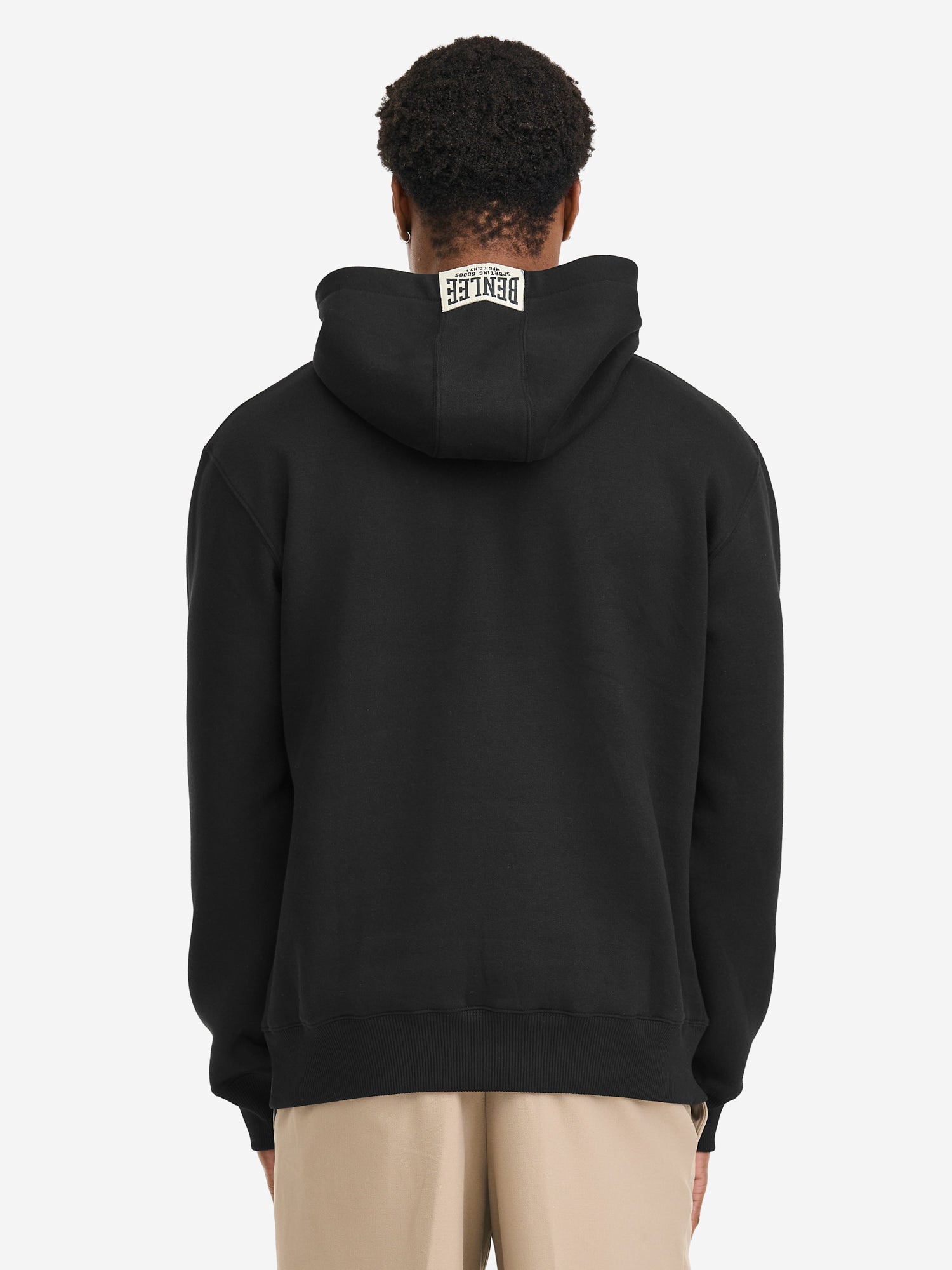BENLEE Herren Hoodie schwarz mit Vintage-Logo-Print, normale Passform
