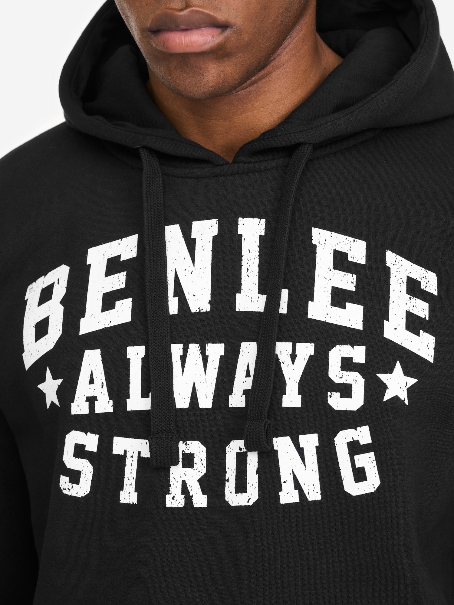 BENLEE Herren Kapuzensweatshirt schwarz normale Passform Vintage Logo Kängurutasche Hoodie