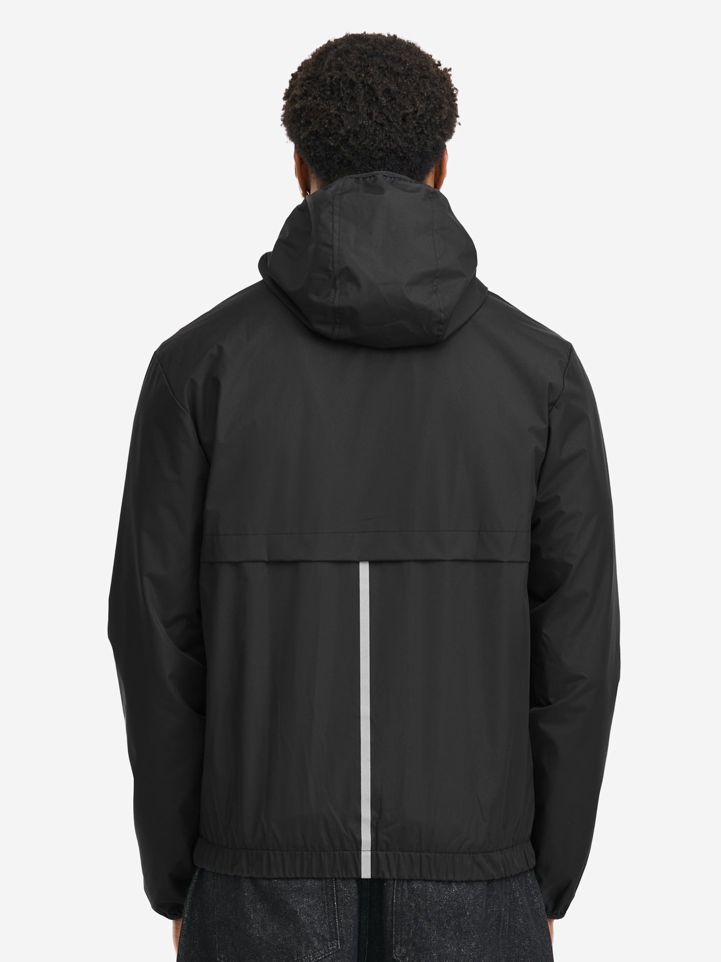 BENLEE Herren Windjacke in Schwarz, normale Passform, mit Kapuze, Reissverschluss und reflektierendem Logo-Print