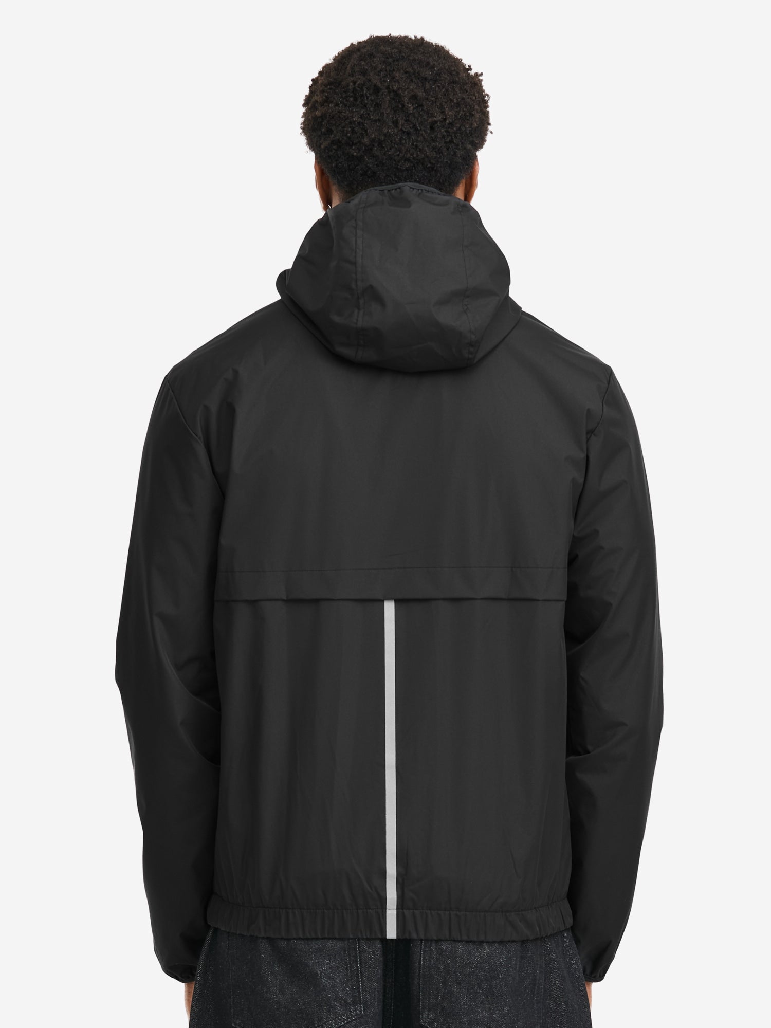 BENLEE Herren Windjacke in Schwarz, normale Passform, mit Kapuze, Reissverschluss und reflektierendem Logo-Print