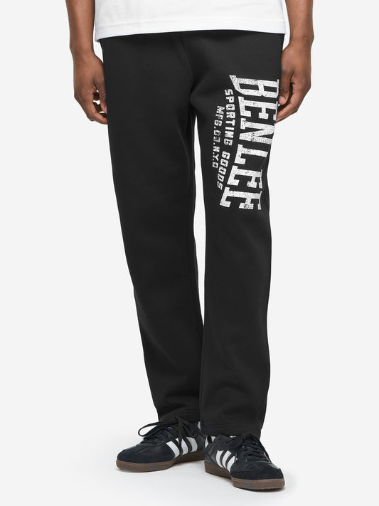 Schwarze BENLEE Herren Jogginghose in normaler Passform mit Vintage-Logo, Fleece, Baumwollmix