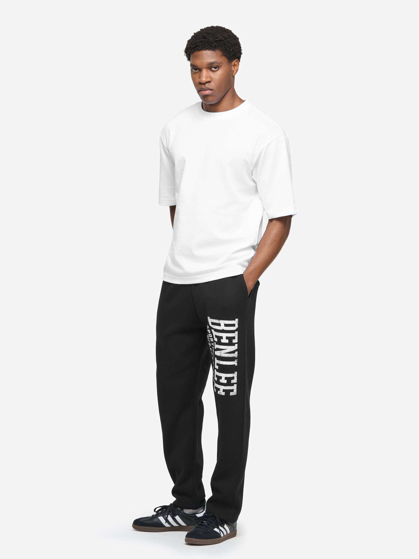 Schwarze BENLEE Herren Jogginghose in normaler Passform mit Vintage-Logo, Fleece, Baumwollmix