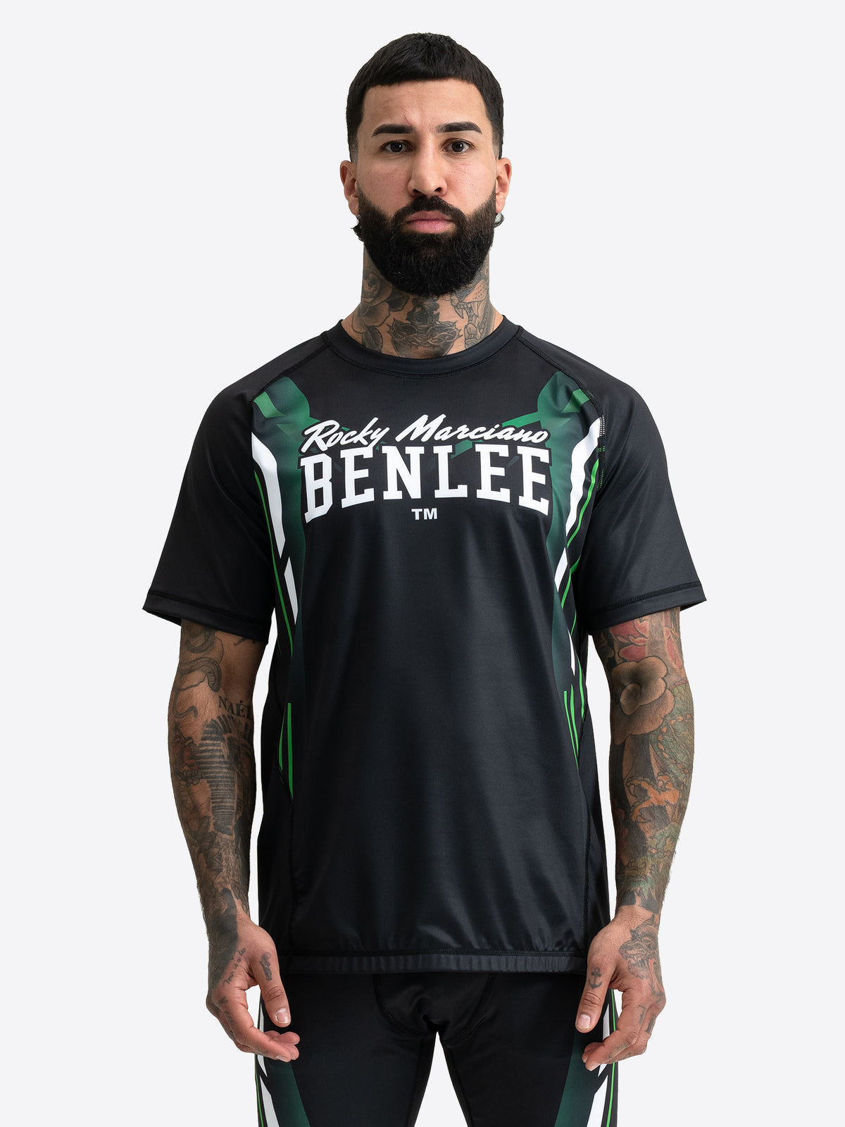 Benlee Herren Rashguard Kurzarm in Schwarz für Kampfsport und Fitness.