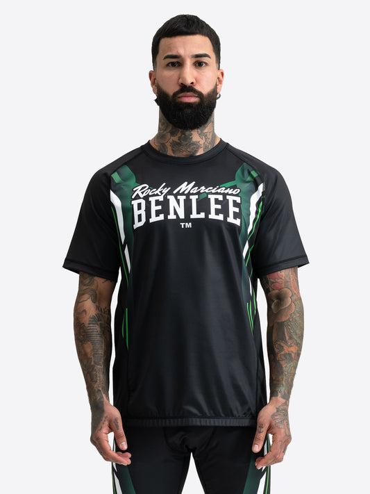 Benlee Herren Rashguard Kurzarm in Schwarz für Kampfsport und Fitness.