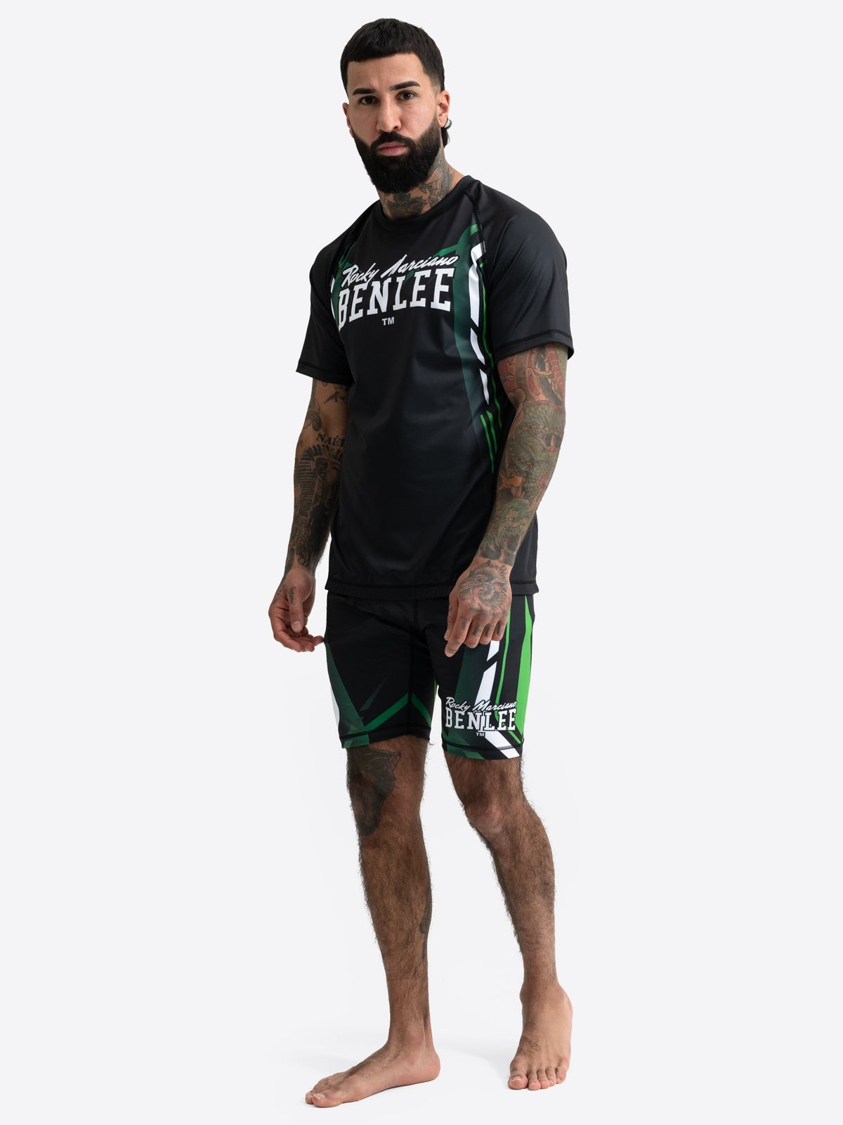 Benlee Herren Rashguard Kurzarm in Schwarz für Kampfsport und Fitness.