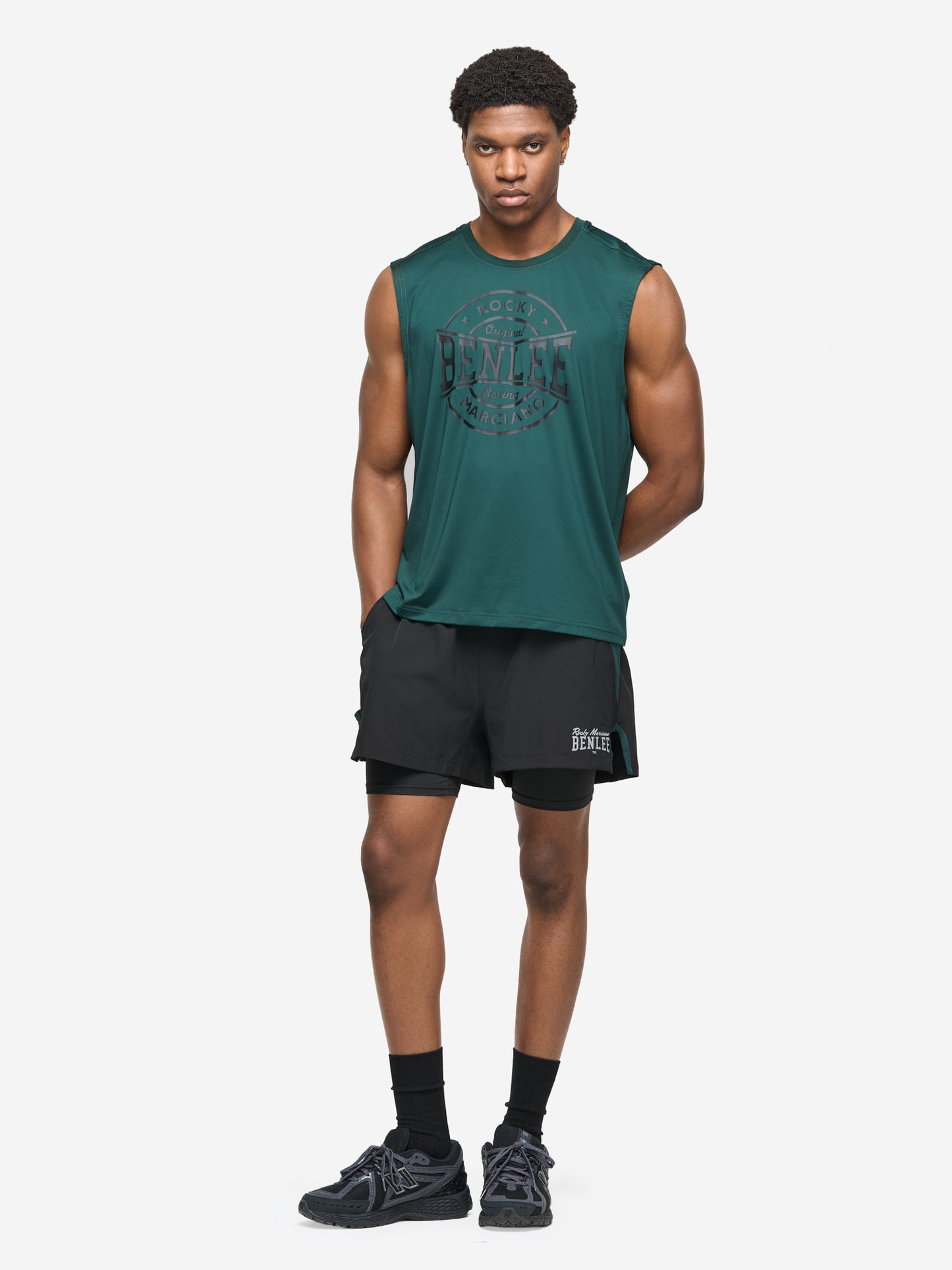 BENLEE Herren Singlet grün, ärmelloses T-Shirt mit Logo