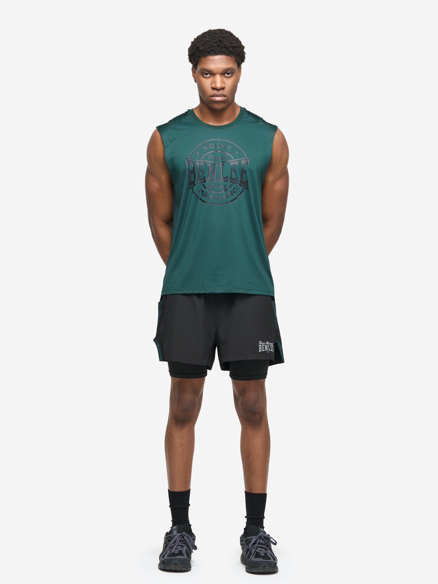 BENLEE Herren Funktionsshorts schwarz, normale Passform