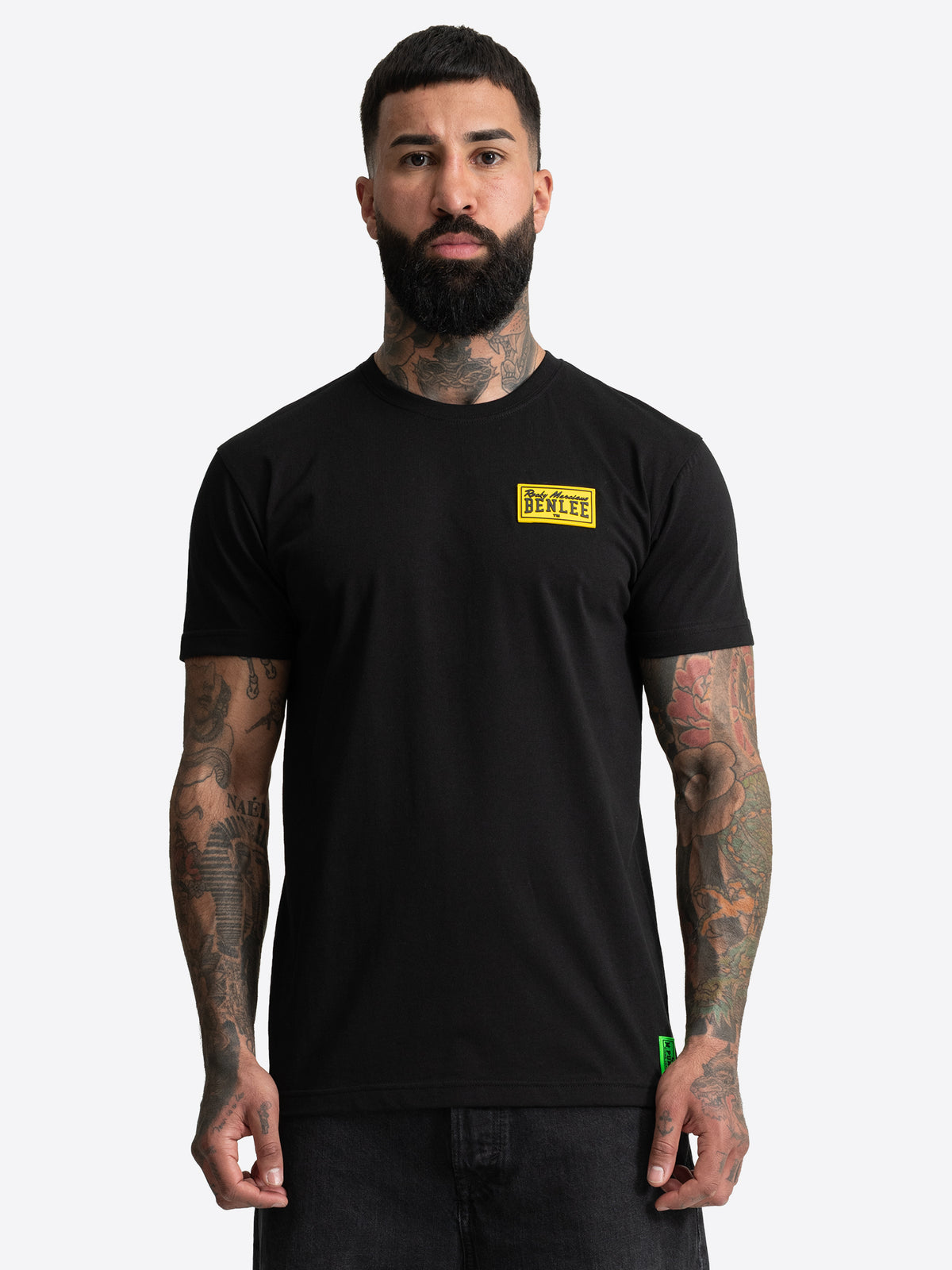 BENLEE Herren T-Shirt Schwarz normale Passform.