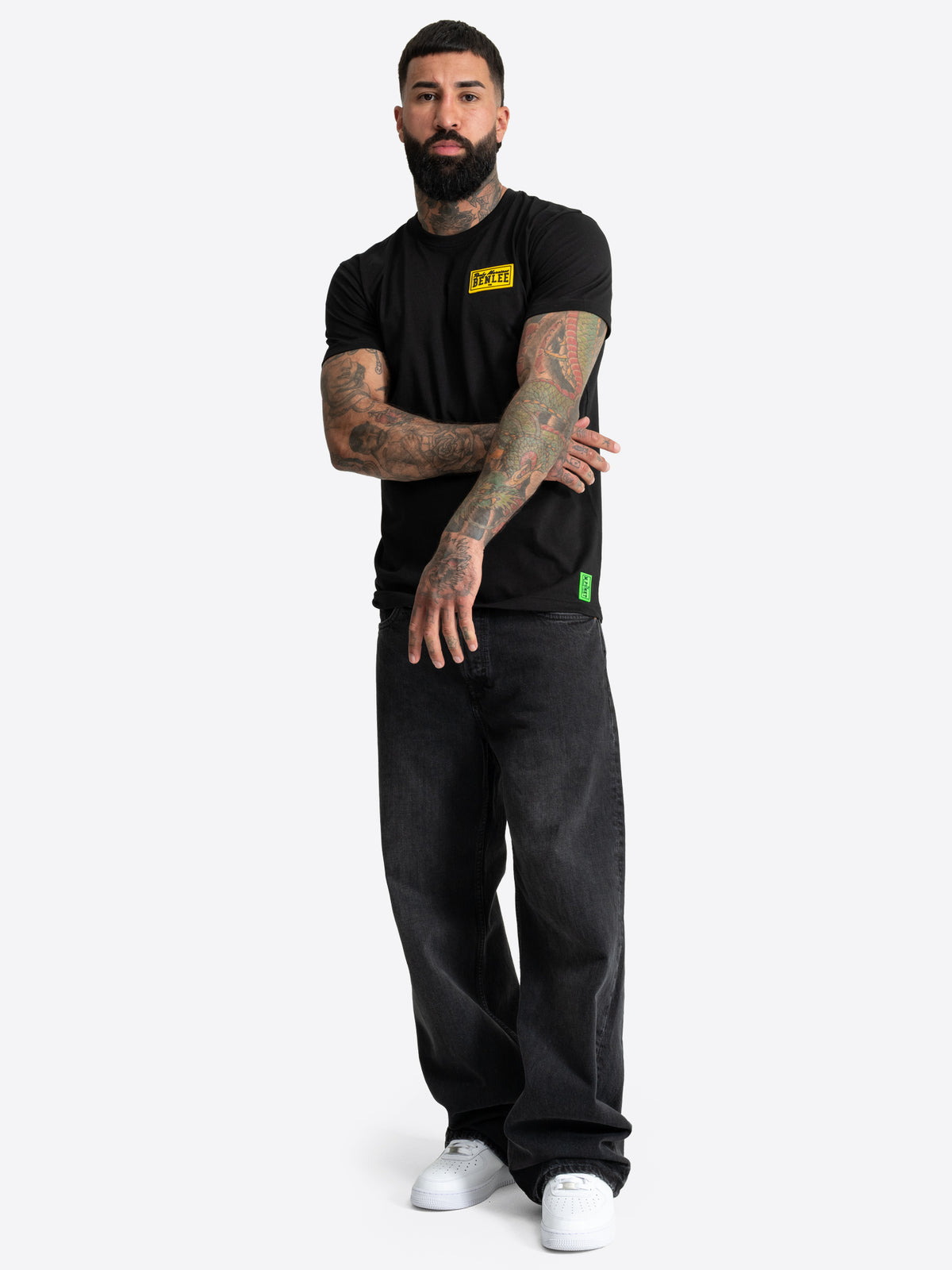 BENLEE Herren T-Shirt Schwarz normale Passform.