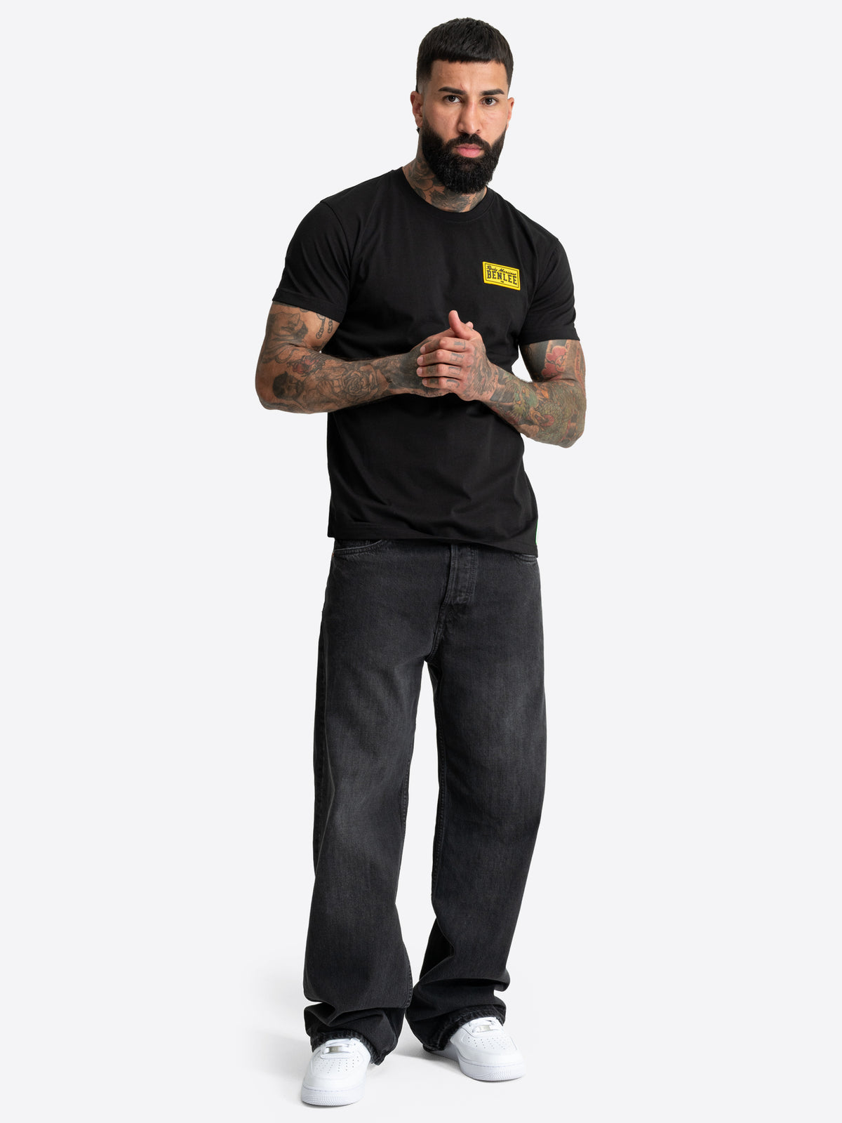BENLEE Herren T-Shirt Schwarz normale Passform.