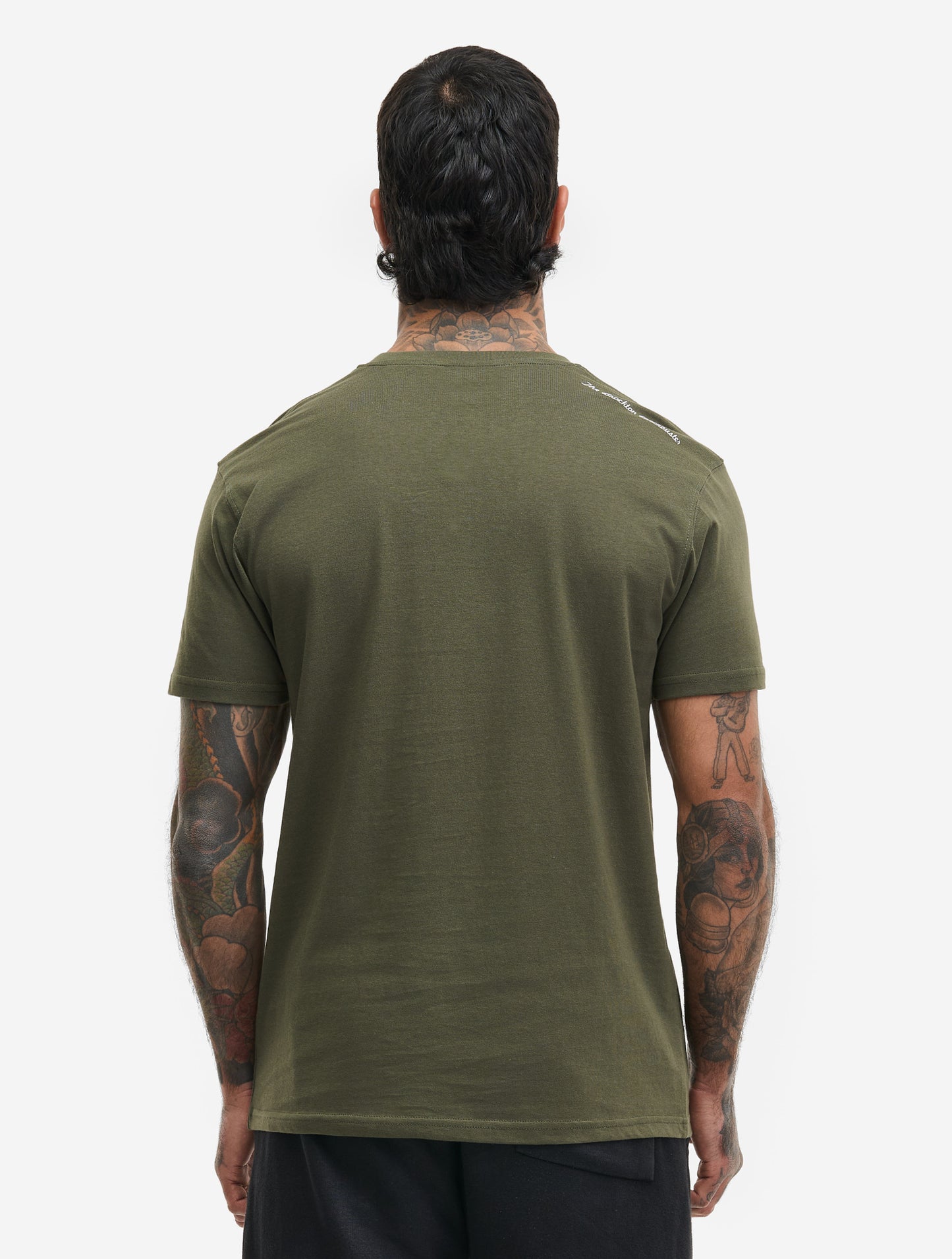 Olivgrünes Benlee Herren T-Shirt mit kleinem Print auf der rechten Schulter
