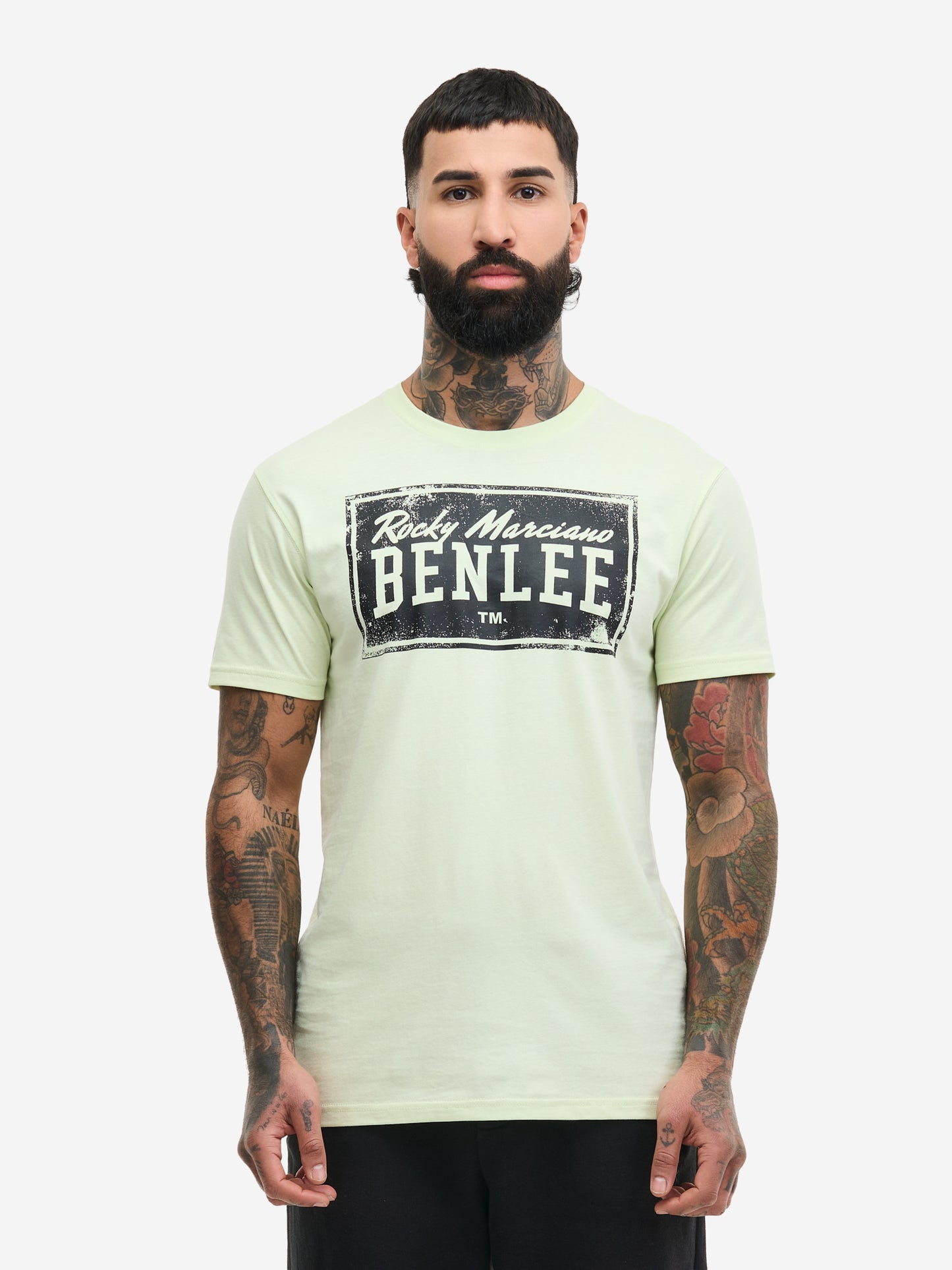 Hellgrünes Benlee T-Shirt für Herren mit Vintage Logo-Print auf der Brust
