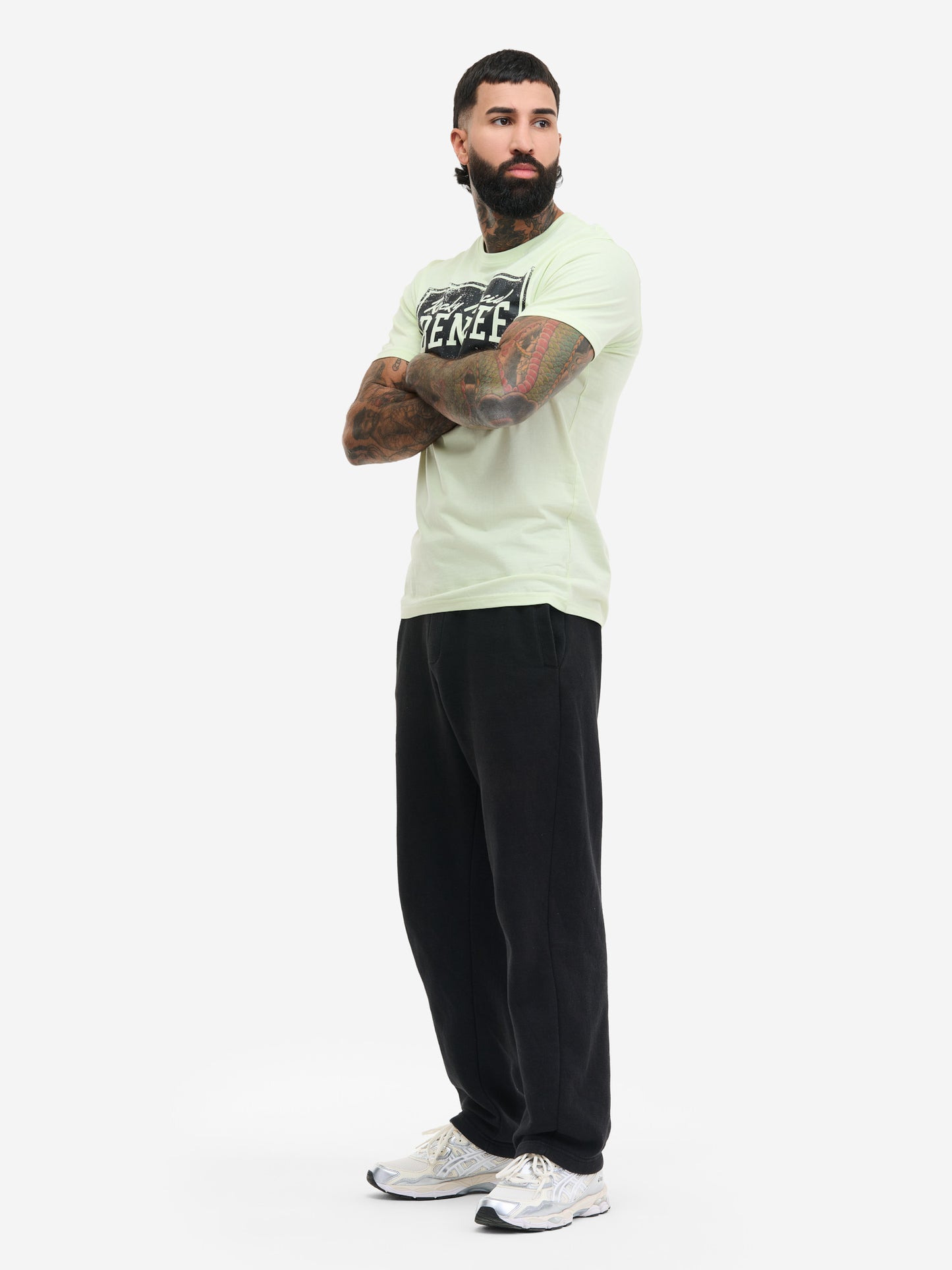 Hellgrünes Benlee T-Shirt für Herren mit Vintage Logo-Print auf der Brust